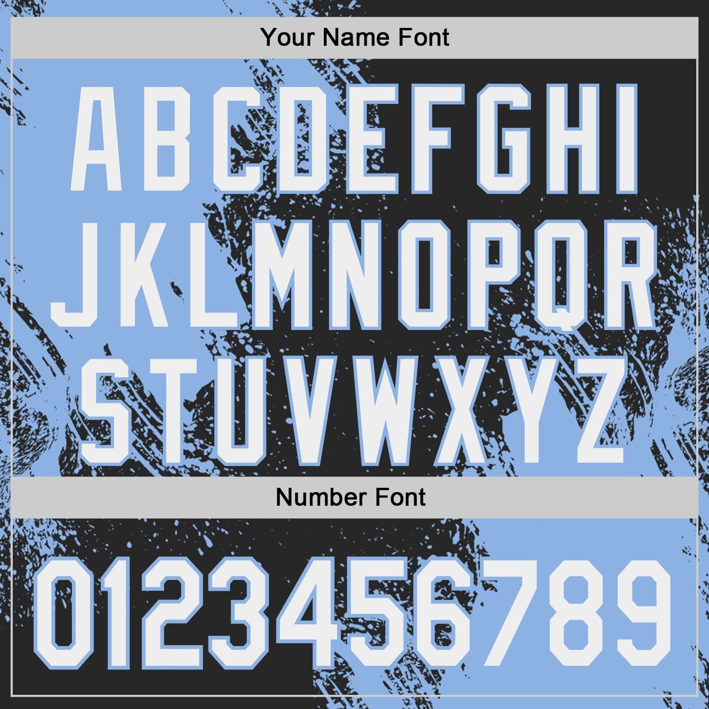 Custom Black White-Light Blue Abstract Brush Stroke Authentic Baseball Jersey view 5