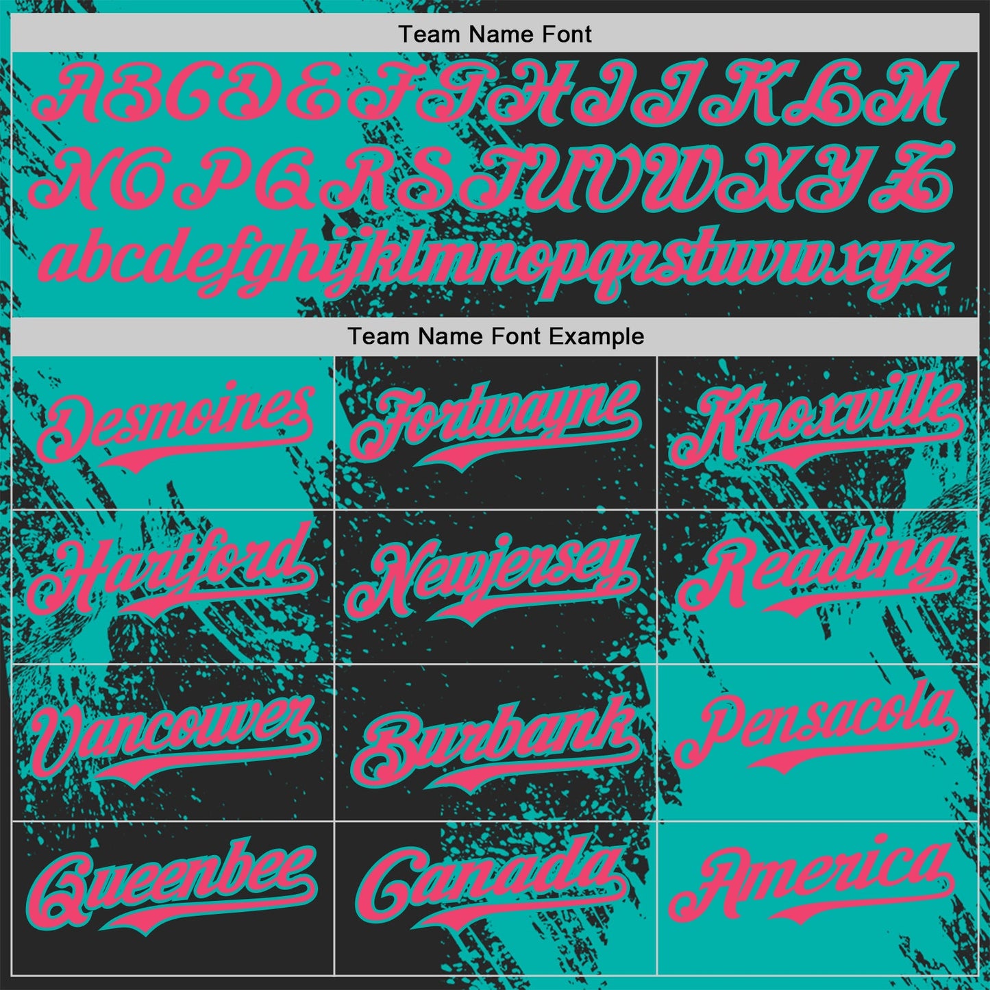 Custom Black Neon Pink-Aqua Abstract Brush Stroke Authentic Baseball Jersey view 4