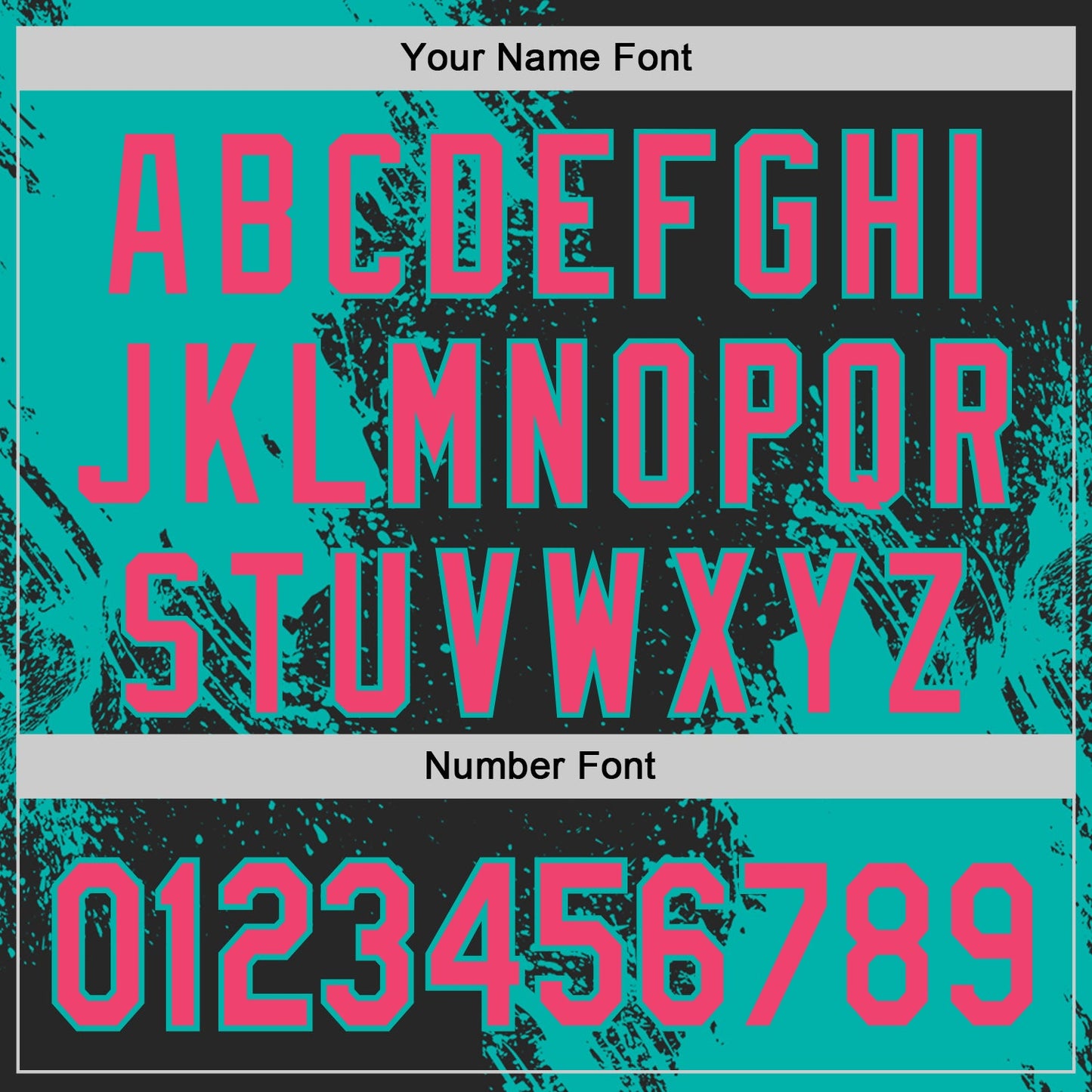 Custom Black Neon Pink-Aqua Abstract Brush Stroke Authentic Baseball Jersey view 5