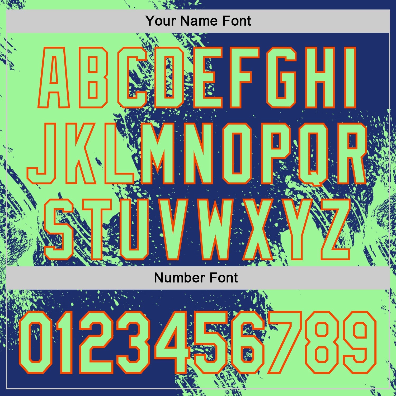 Custom Royal Pea Green-Orange Abstract Brush Stroke Authentic Baseball Jersey view 5