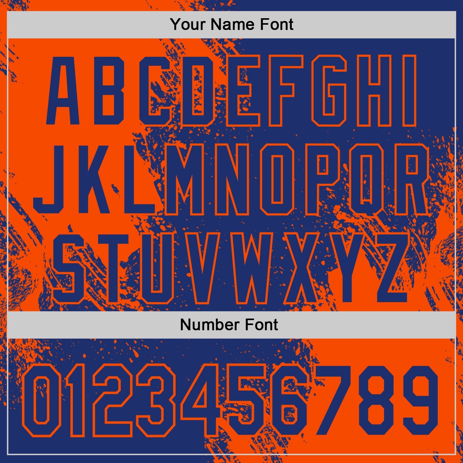 Custom Royal-Orange Abstract Brush Stroke Authentic Baseball Jersey view 5