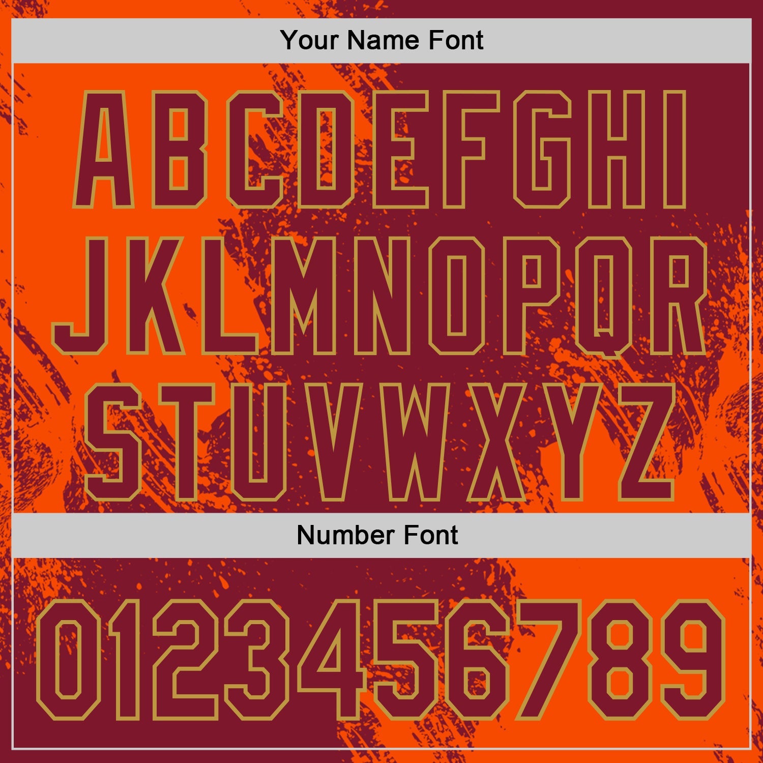 Custom Crimson Orange-Old Gold Abstract Brush Stroke Authentic Baseball Jersey view 5