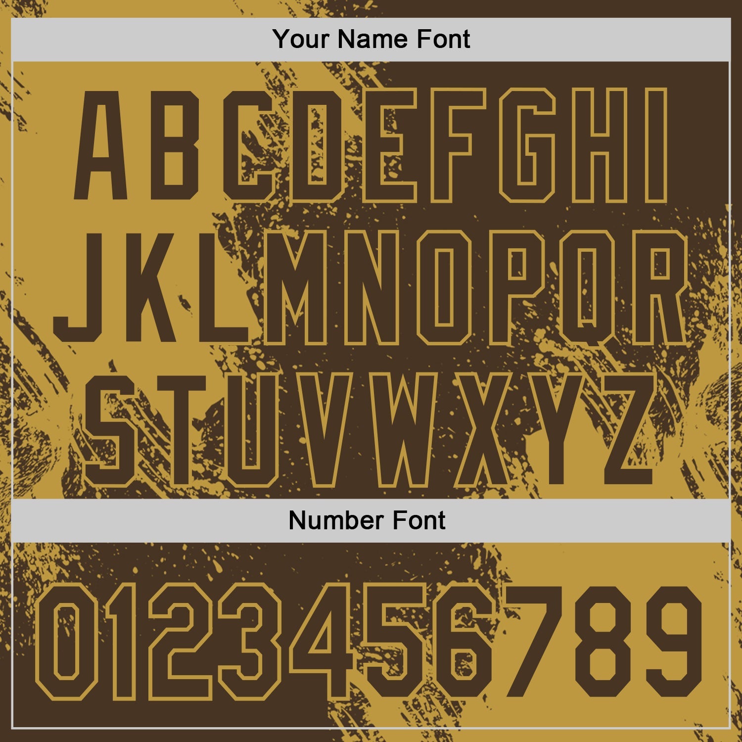 Custom Brown-Old Gold Abstract Brush Stroke Authentic Baseball Jersey view 5
