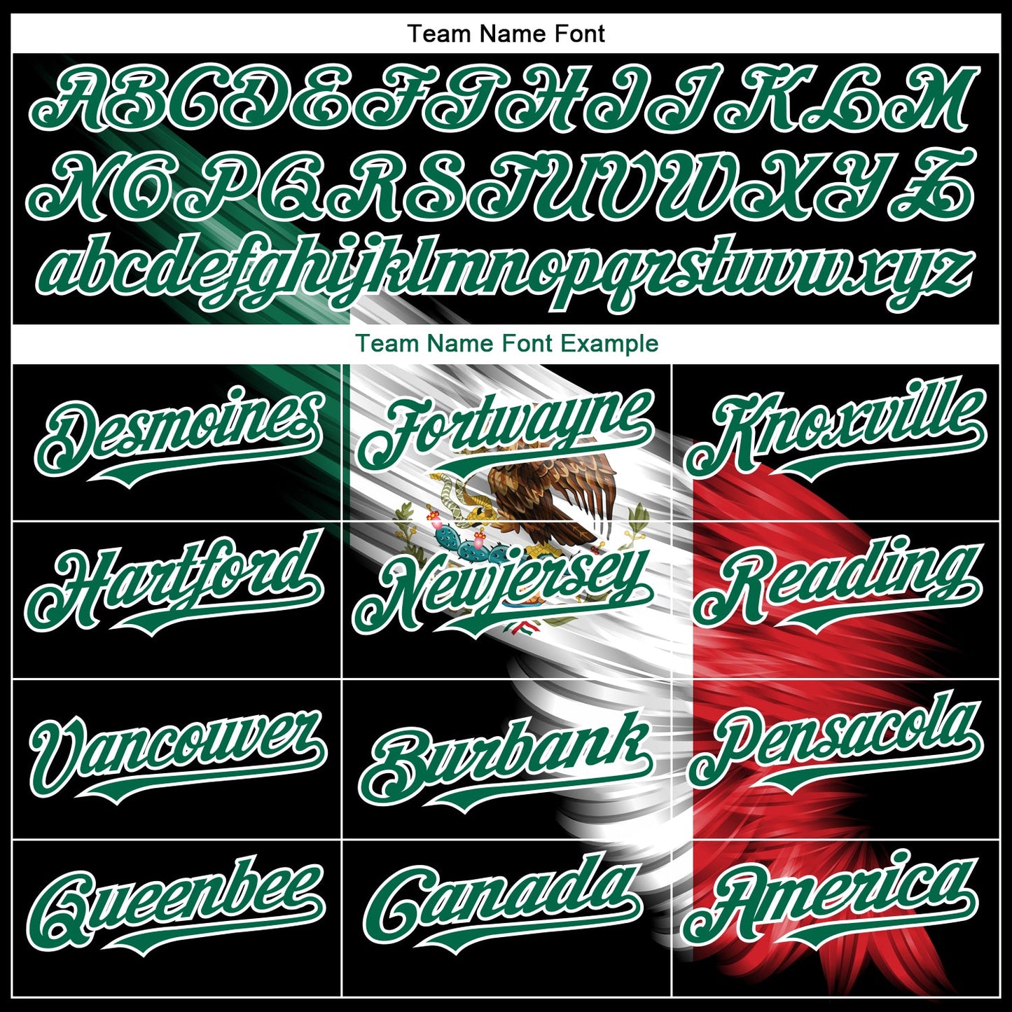 Custom Black Red-Kelly Green 3D The Abstract Wing With Mexican Flag Authentic Baseball Jersey view 5