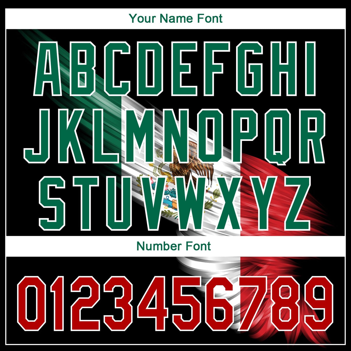 Custom Black Red-Kelly Green 3D The Abstract Wing With Mexican Flag Authentic Baseball Jersey view 6