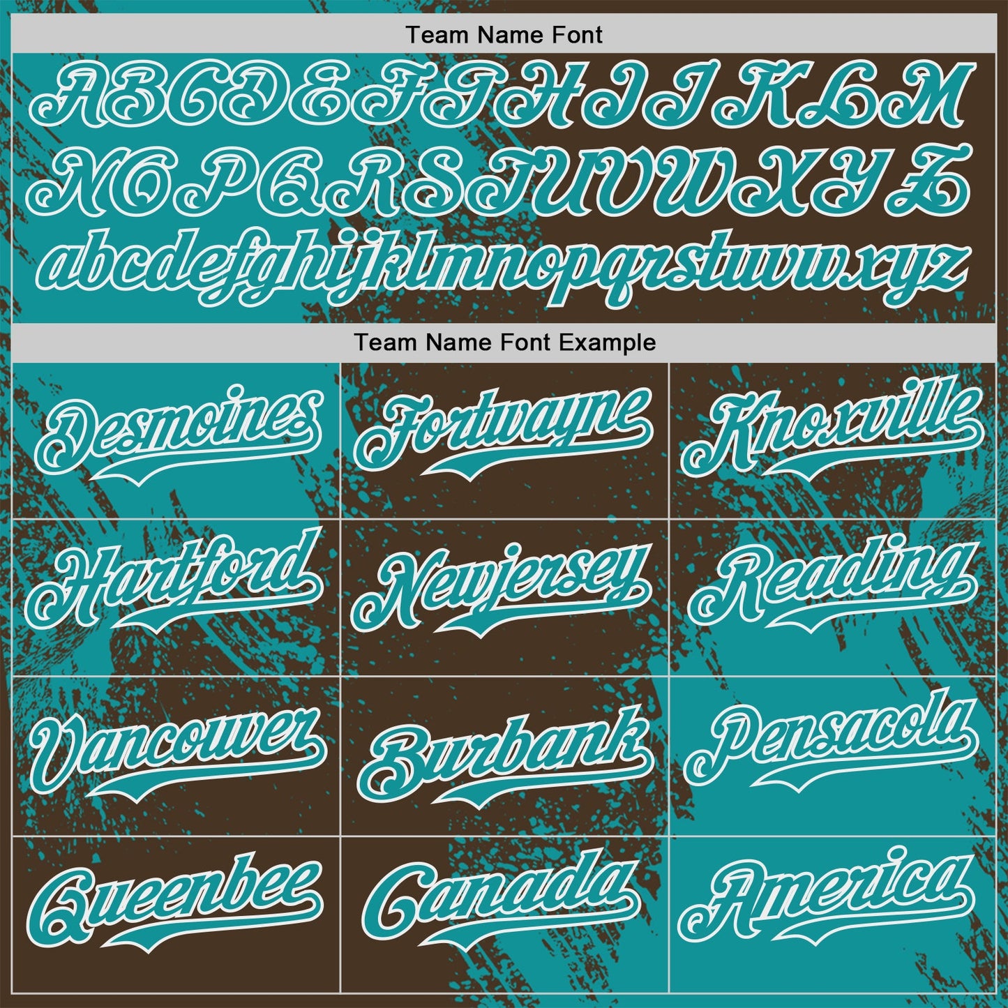 Custom Brown Teal-White Abstract Brush Stroke Authentic Baseball Jersey view 4
