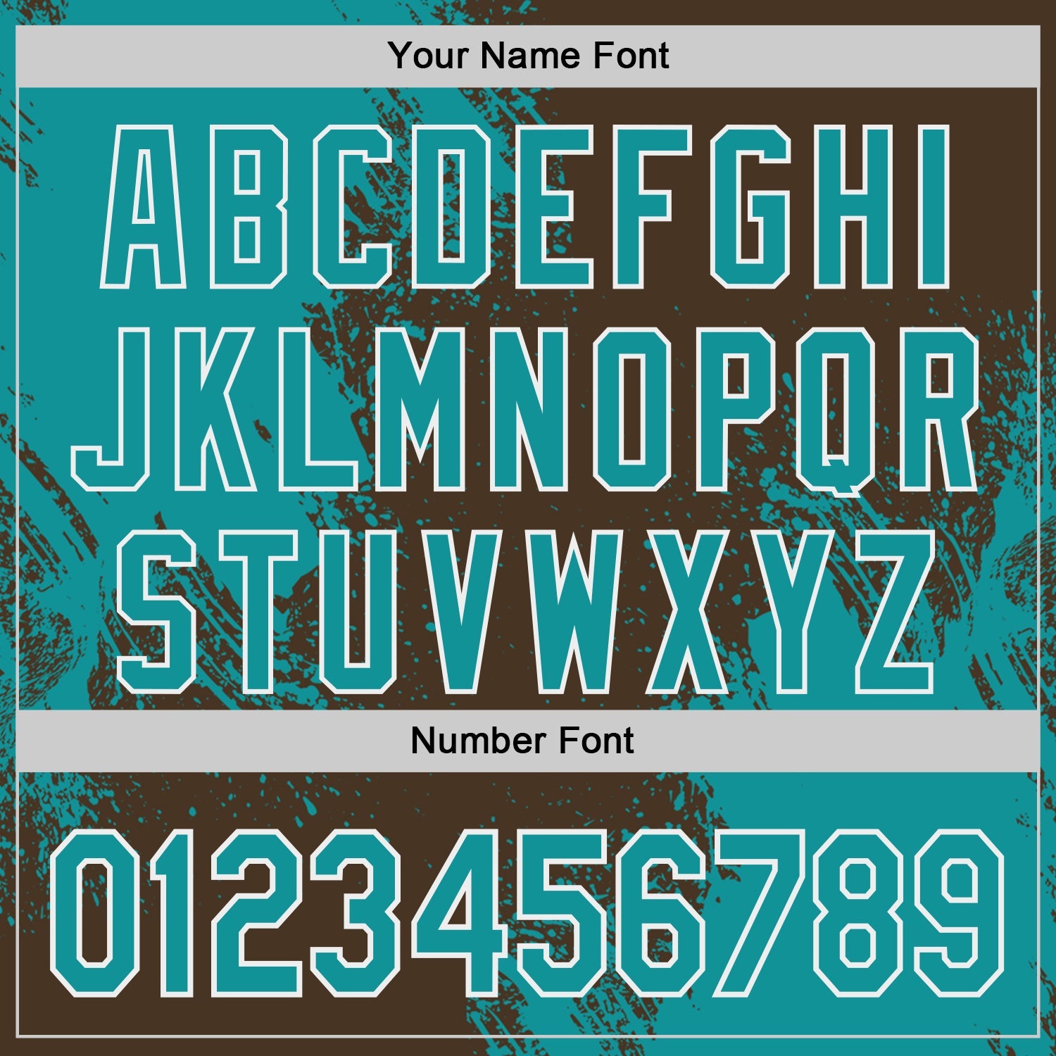 Custom Brown Teal-White Abstract Brush Stroke Authentic Baseball Jersey view 5