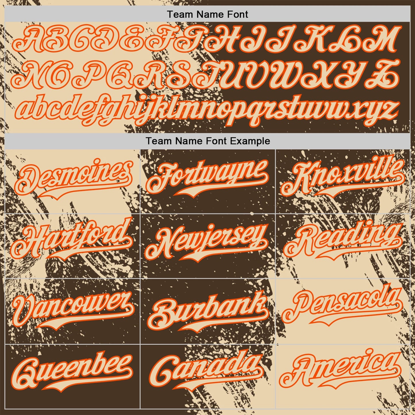 Custom Brown City Cream-Orange Abstract Brush Stroke Authentic Baseball Jersey view 4