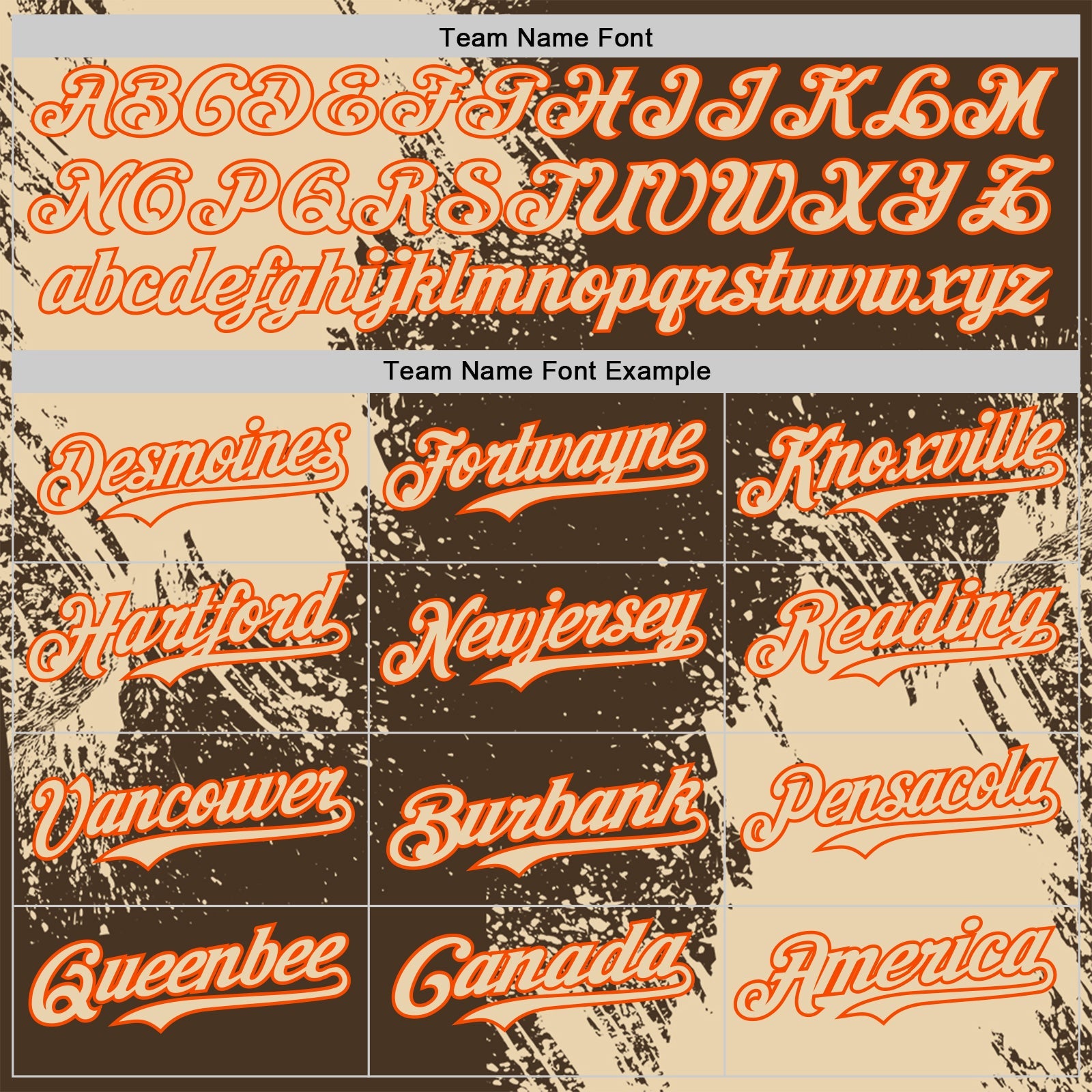 Custom Brown City Cream-Orange Abstract Brush Stroke Authentic Baseball Jersey view 4