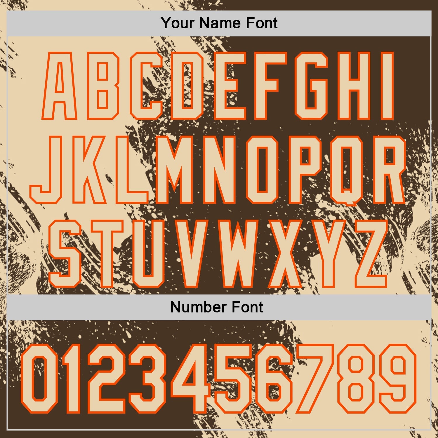 Custom Brown City Cream-Orange Abstract Brush Stroke Authentic Baseball Jersey view 5
