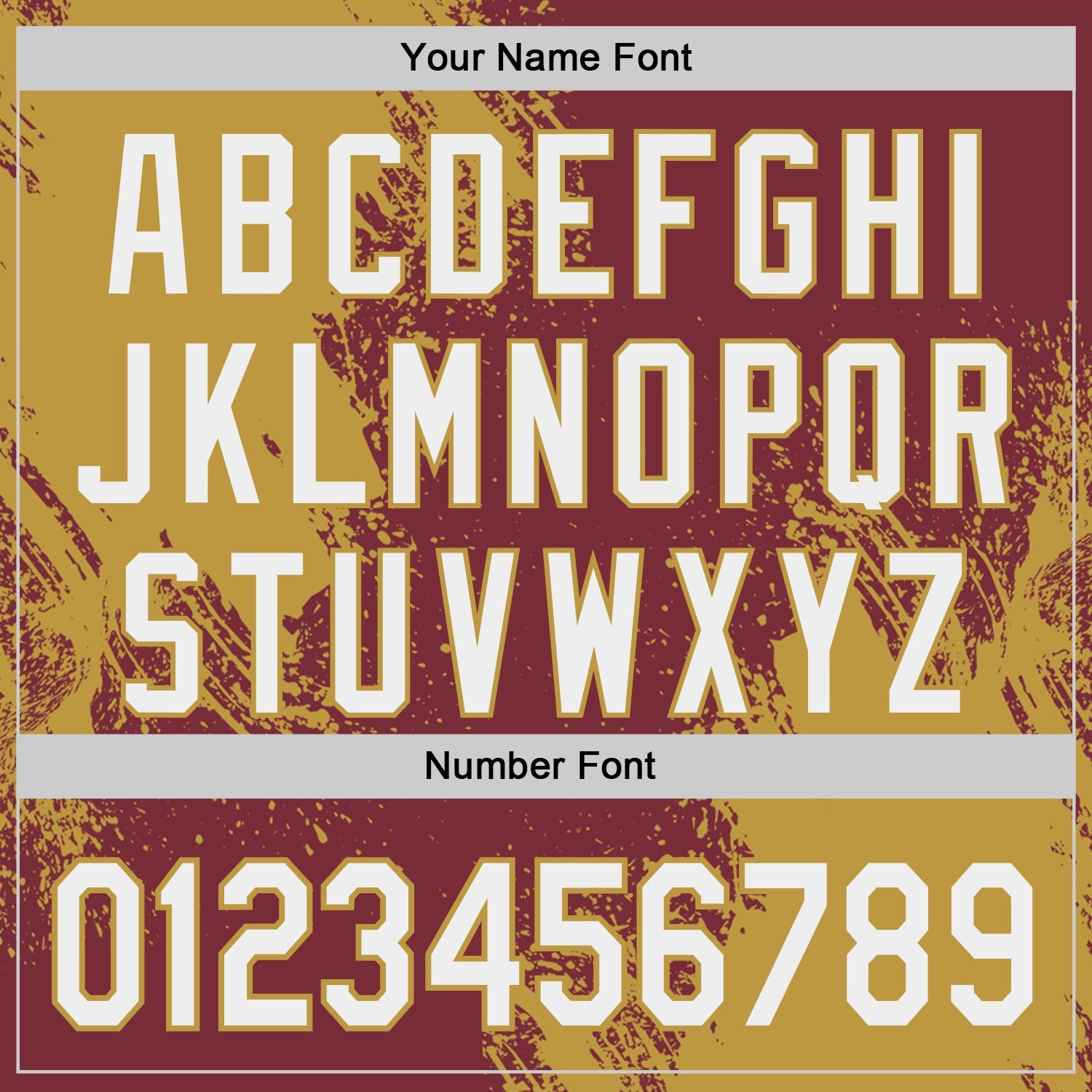 Custom Burgundy White-Old Gold Abstract Brush Stroke Authentic Baseball Jersey view 5