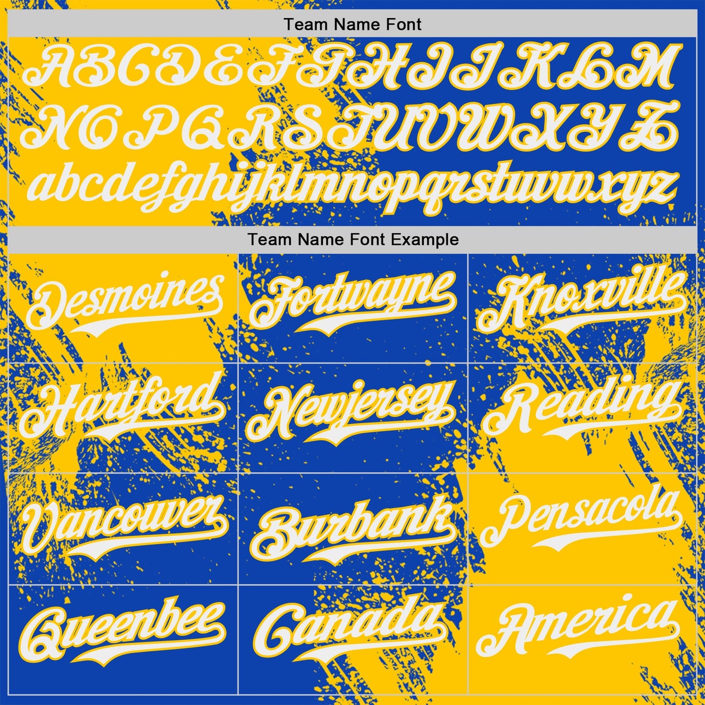 Custom Thunder Blue White-Yellow Abstract Brush Stroke Authentic Baseball Jersey view 4