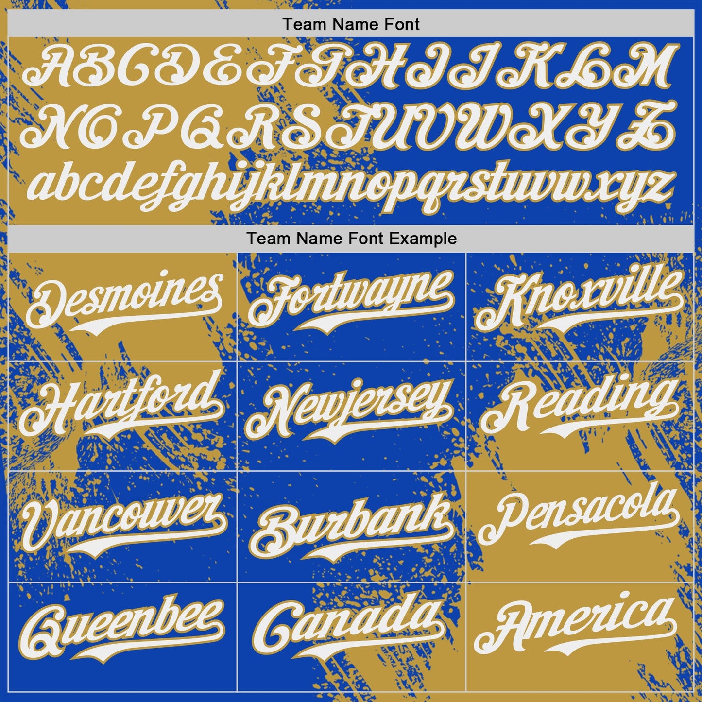 Custom Thunder Blue White-Old Gold Abstract Brush Stroke Authentic Baseball Jersey view 4