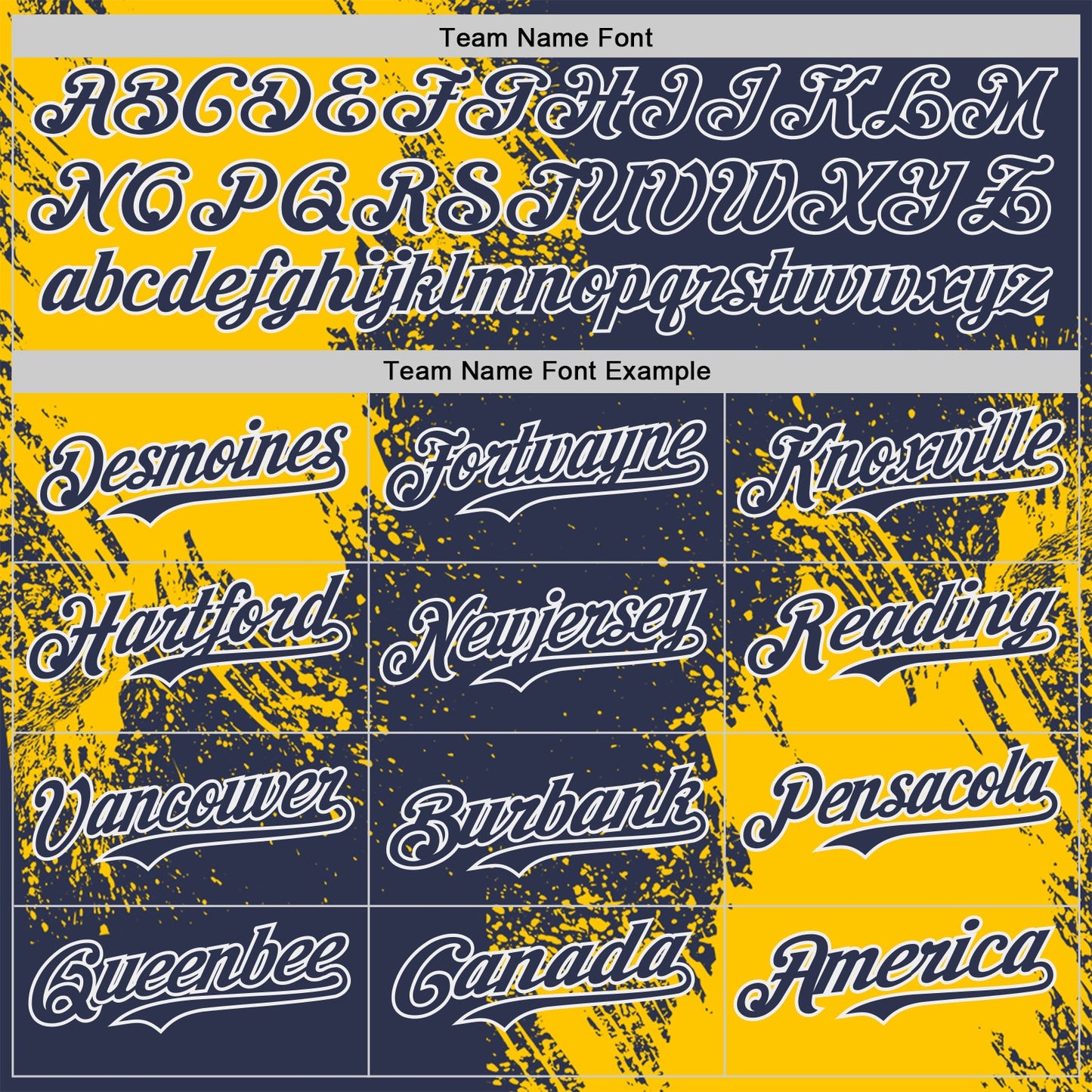 Custom Navy Yellow-White Abstract Brush Stroke Authentic Baseball Jersey view 4