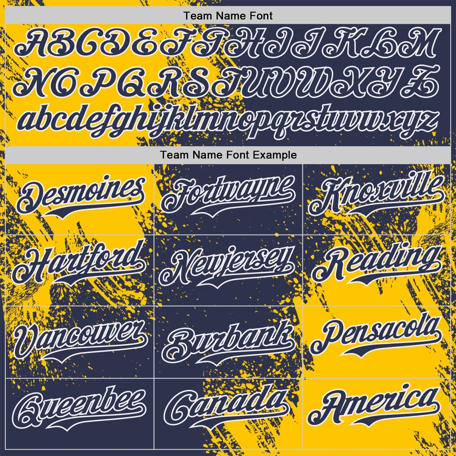 Custom Navy Yellow-White Abstract Brush Stroke Authentic Baseball Jersey view 4