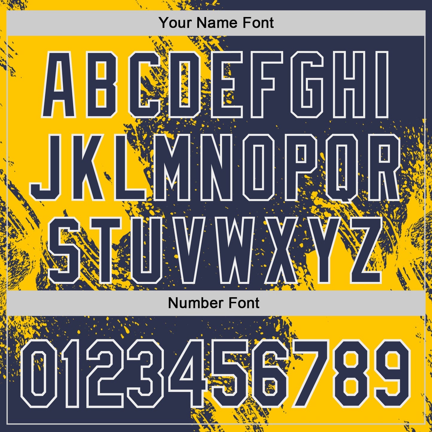 Custom Navy Yellow-White Abstract Brush Stroke Authentic Baseball Jersey view 5