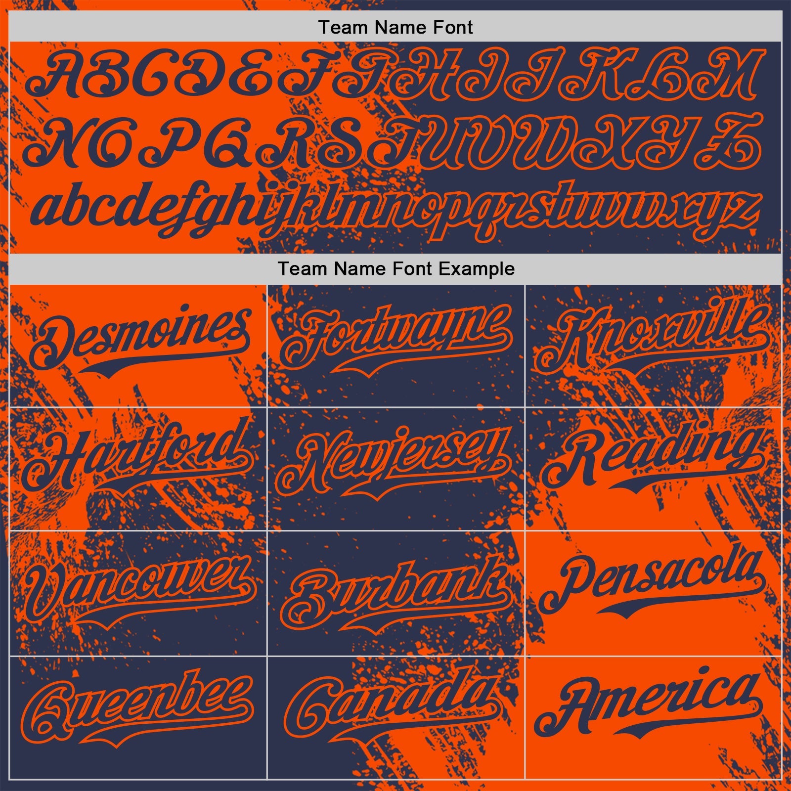 Custom Navy-Orange Abstract Brush Stroke Authentic Baseball Jersey view 4