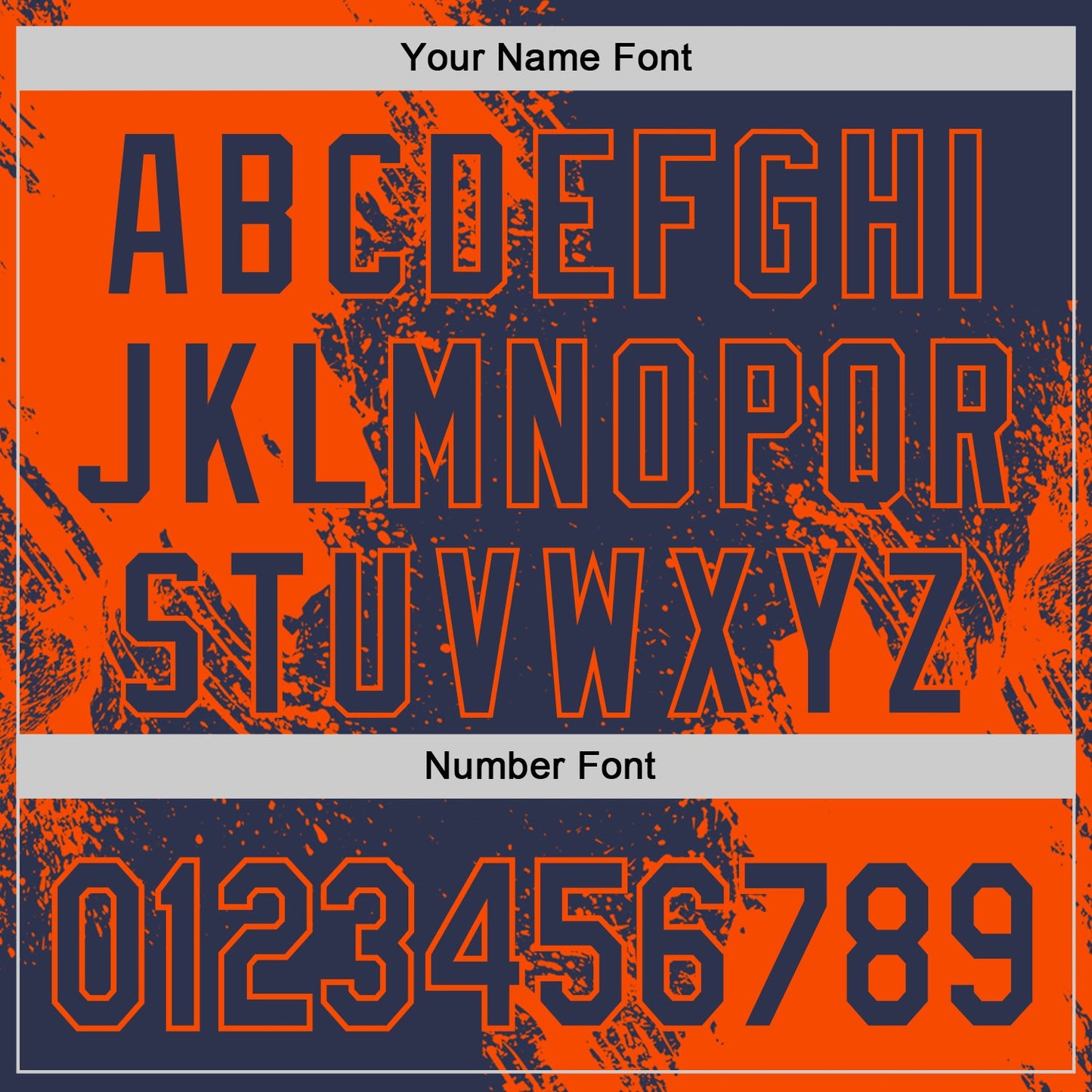 Custom Navy-Orange Abstract Brush Stroke Authentic Baseball Jersey view 5