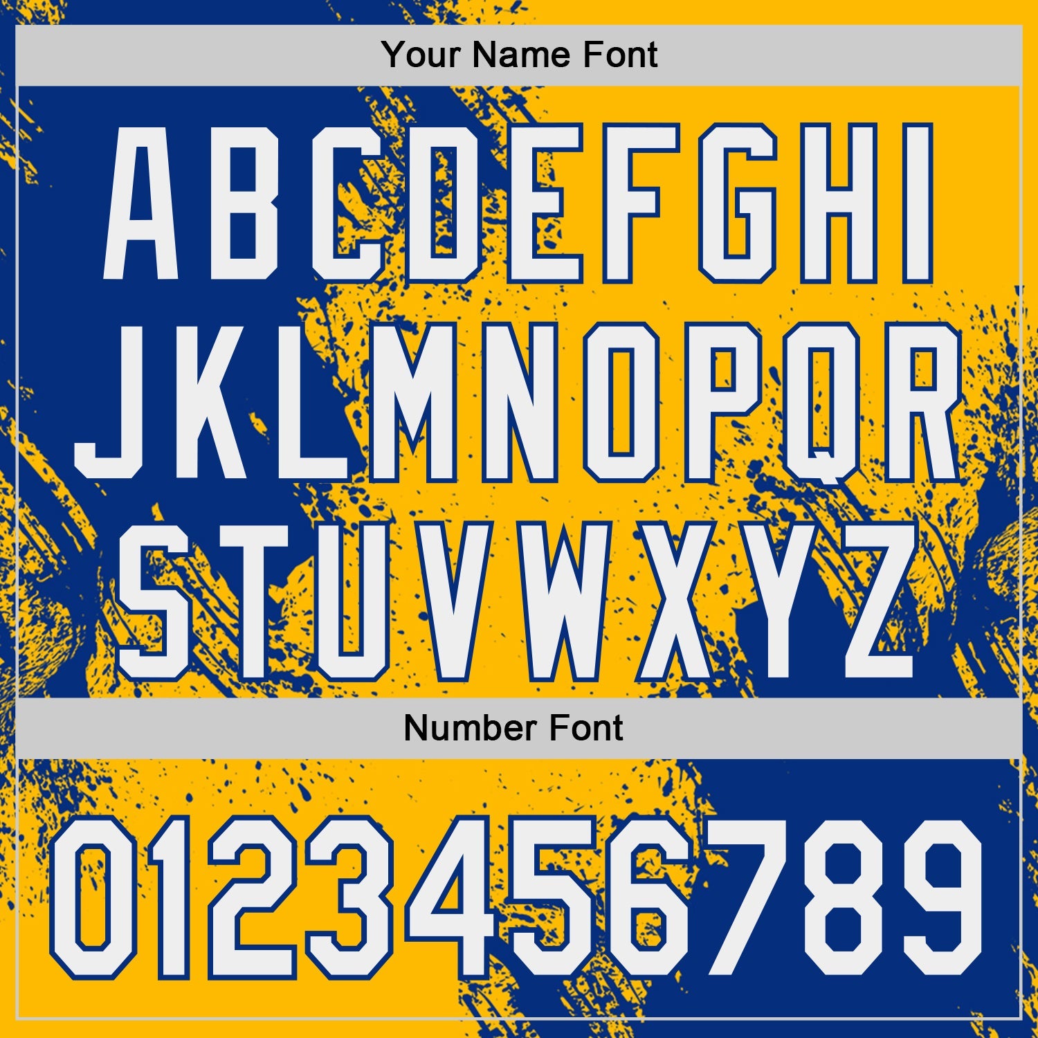 Custom Gold White-Royal Abstract Brush Stroke Authentic Baseball Jersey view 5