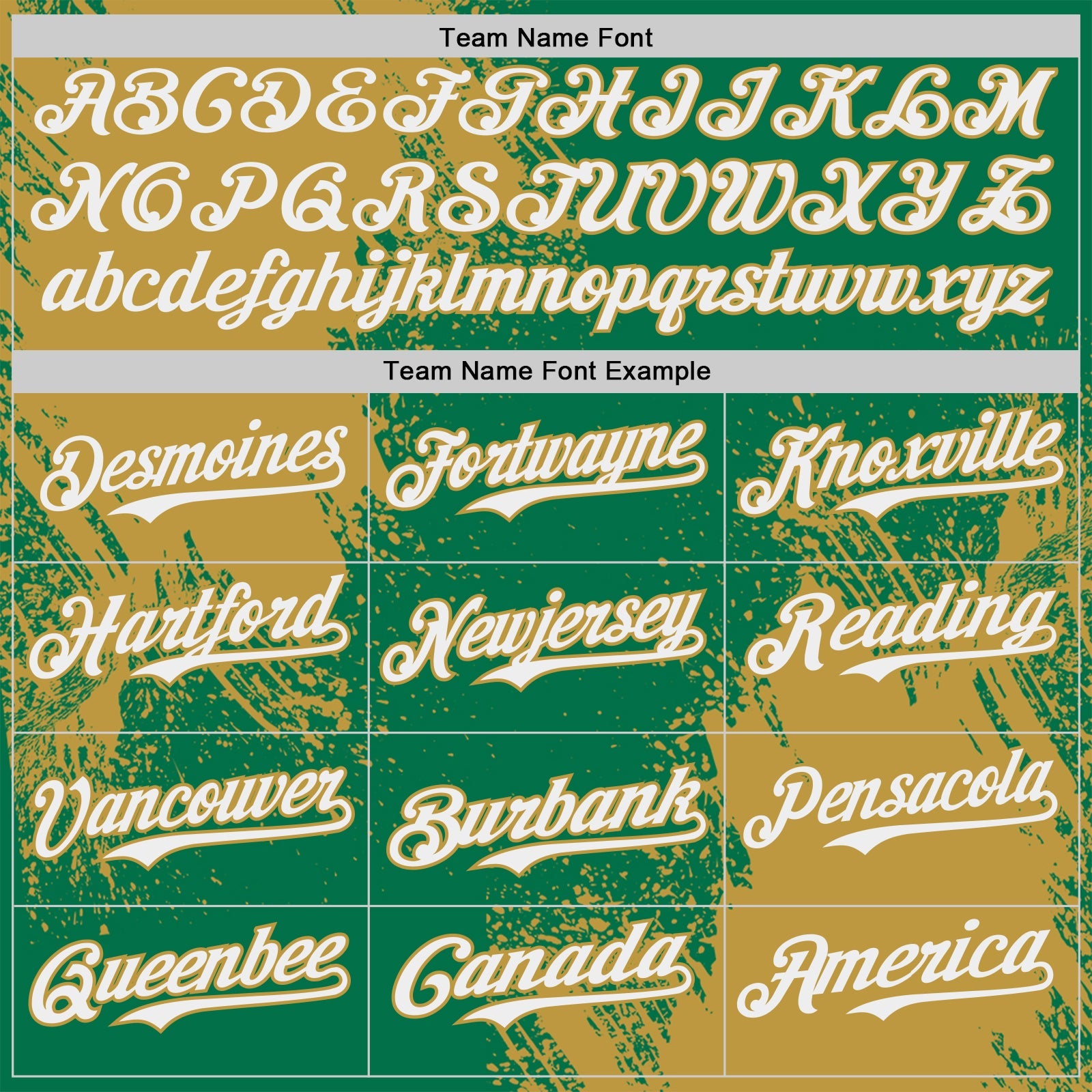 Custom Kelly Green White-Old Gold Abstract Brush Stroke Authentic Baseball Jersey view 4