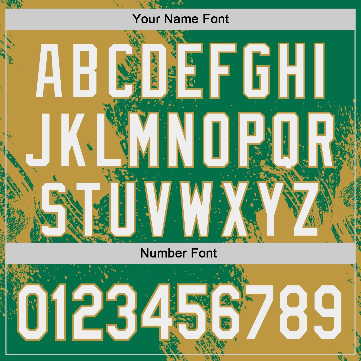 Custom Kelly Green White-Old Gold Abstract Brush Stroke Authentic Baseball Jersey view 5