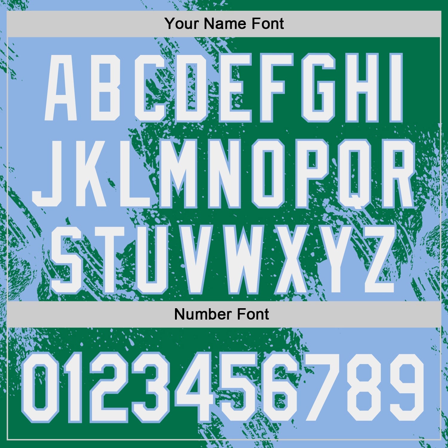 Custom Kelly Green White-Light Blue Abstract Brush Stroke Authentic Baseball Jersey view 5