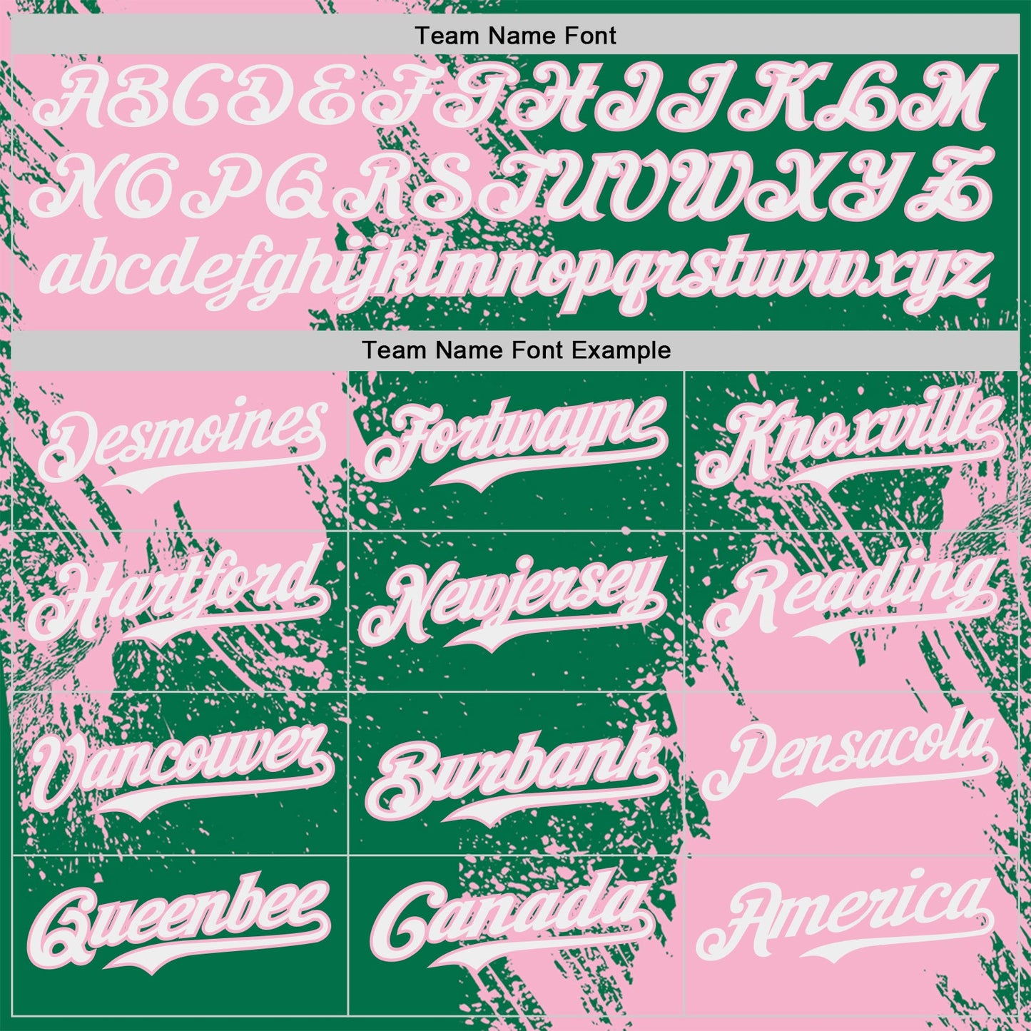 Custom Kelly Green White-Light Pink Abstract Brush Stroke Authentic Baseball Jersey view 4
