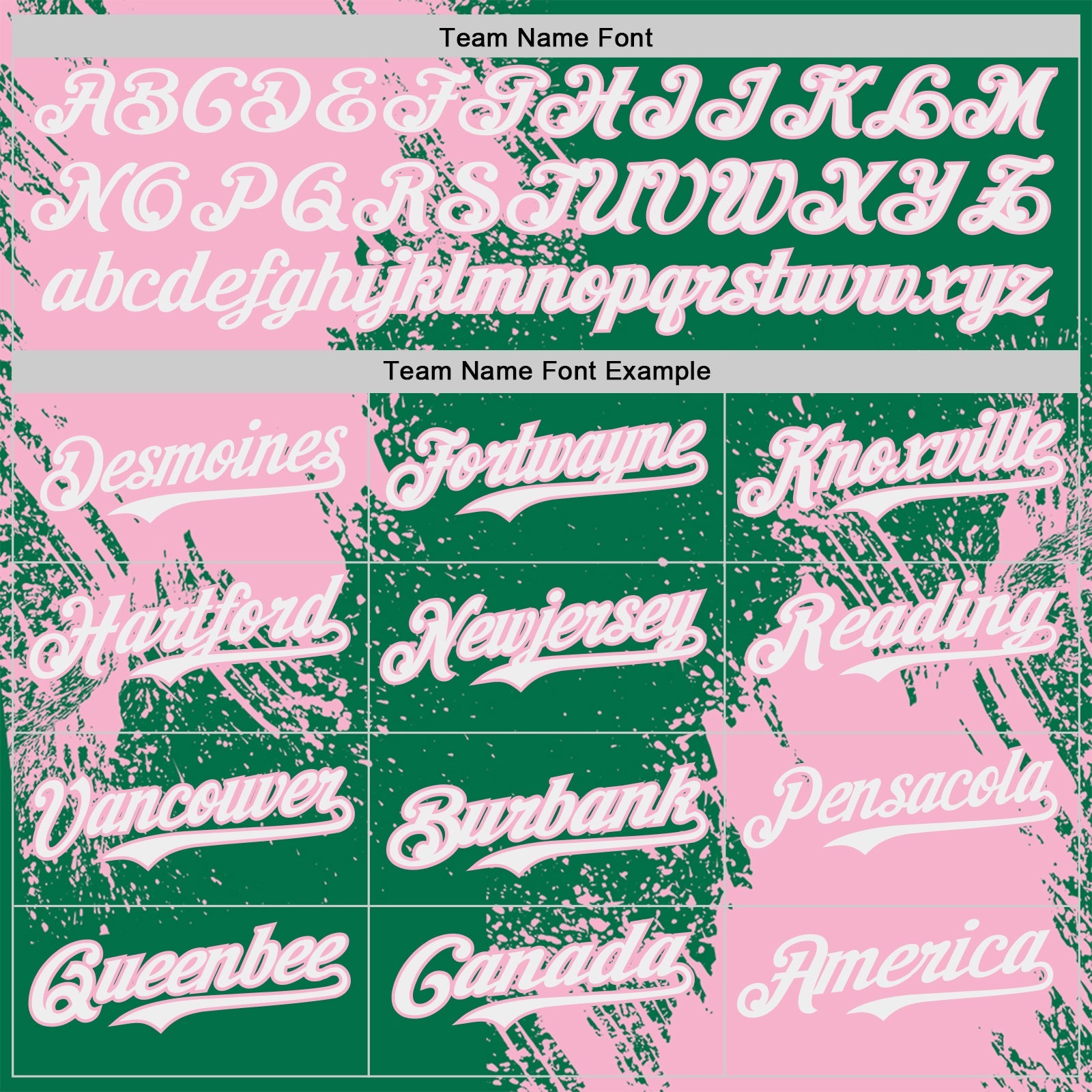 Custom Kelly Green White-Light Pink Abstract Brush Stroke Authentic Baseball Jersey view 4