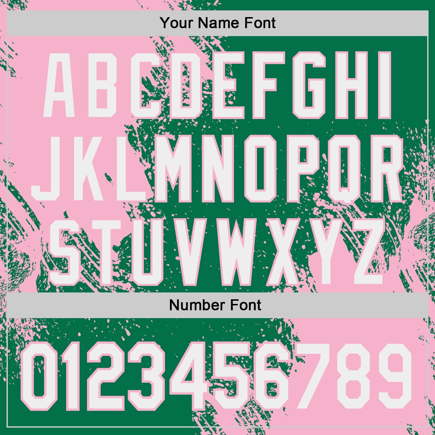 Custom Kelly Green White-Light Pink Abstract Brush Stroke Authentic Baseball Jersey view 5