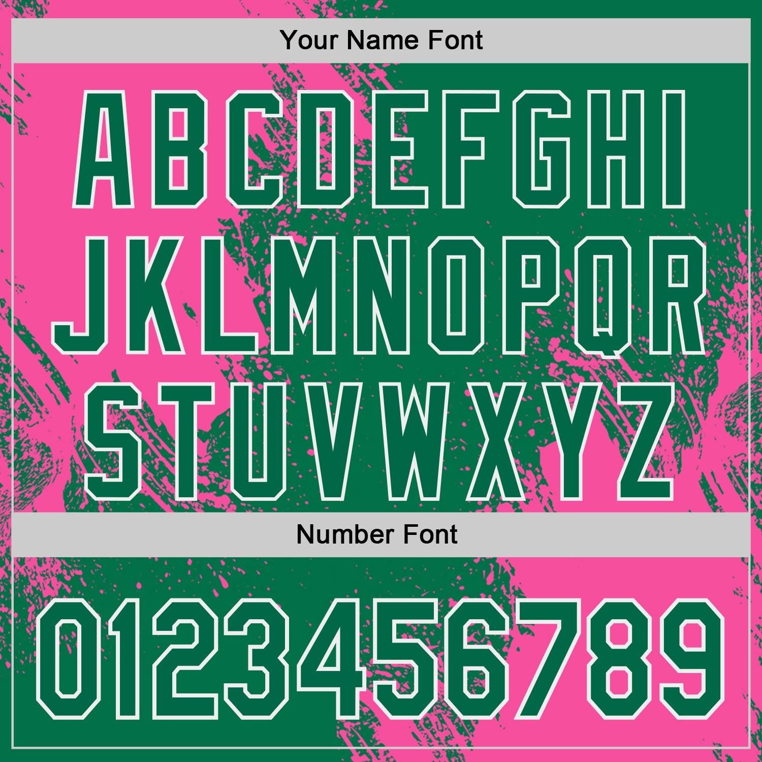 Custom Kelly Green Pink-White Abstract Brush Stroke Authentic Baseball Jersey view 5