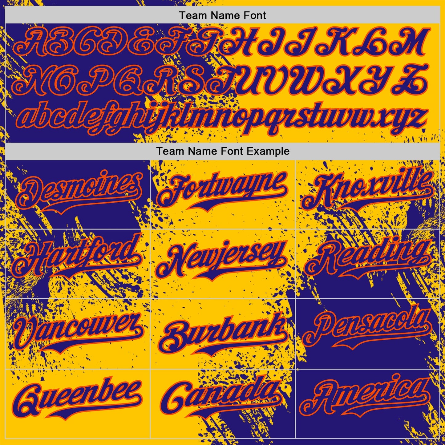 Custom Yellow Dark Purple-Orange Abstract Brush Stroke Authentic Baseball Jersey view 4