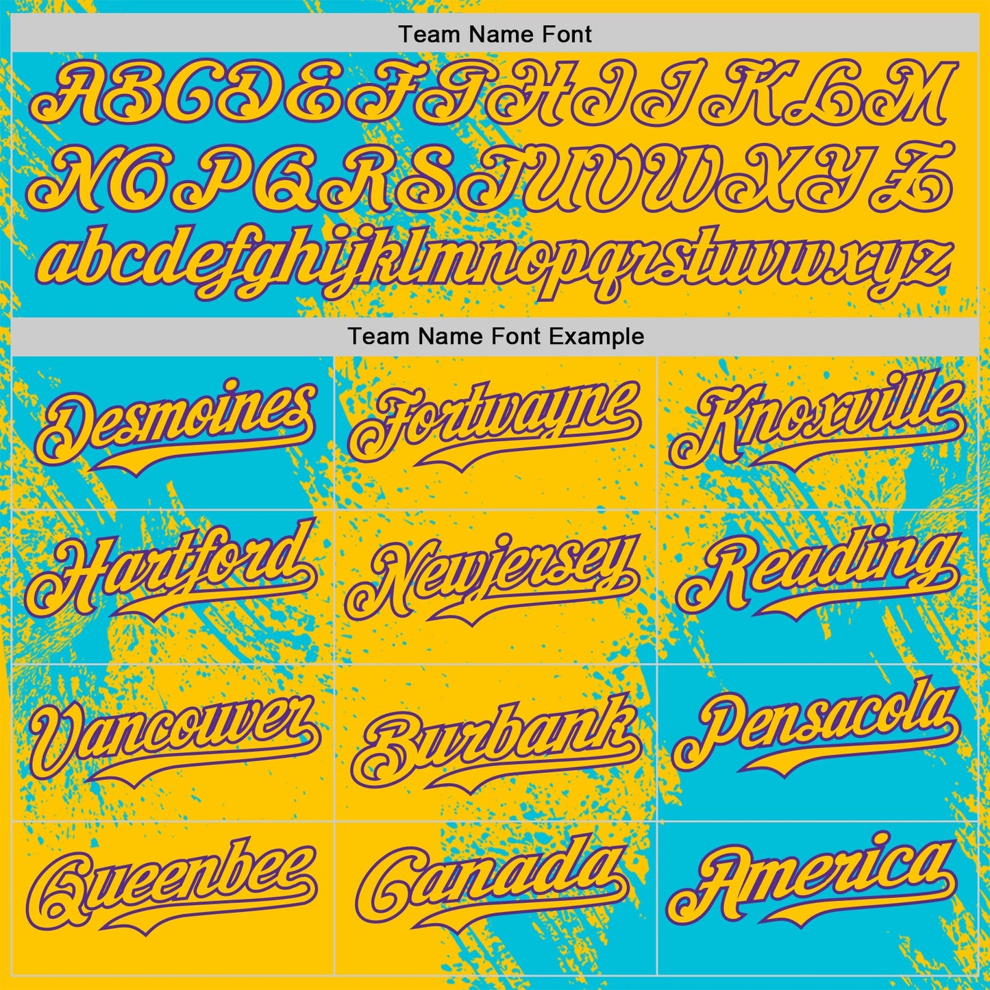 Custom Yellow Lakes Blue-Purple Abstract Brush Stroke Authentic Baseball Jersey view 4