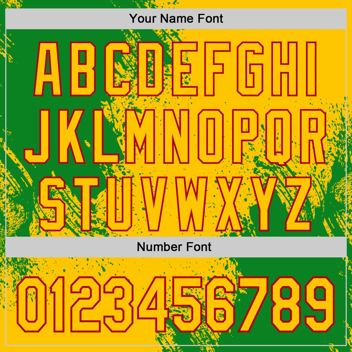 Custom Yellow Grass Green-Red Abstract Brush Stroke Authentic Baseball Jersey view 5