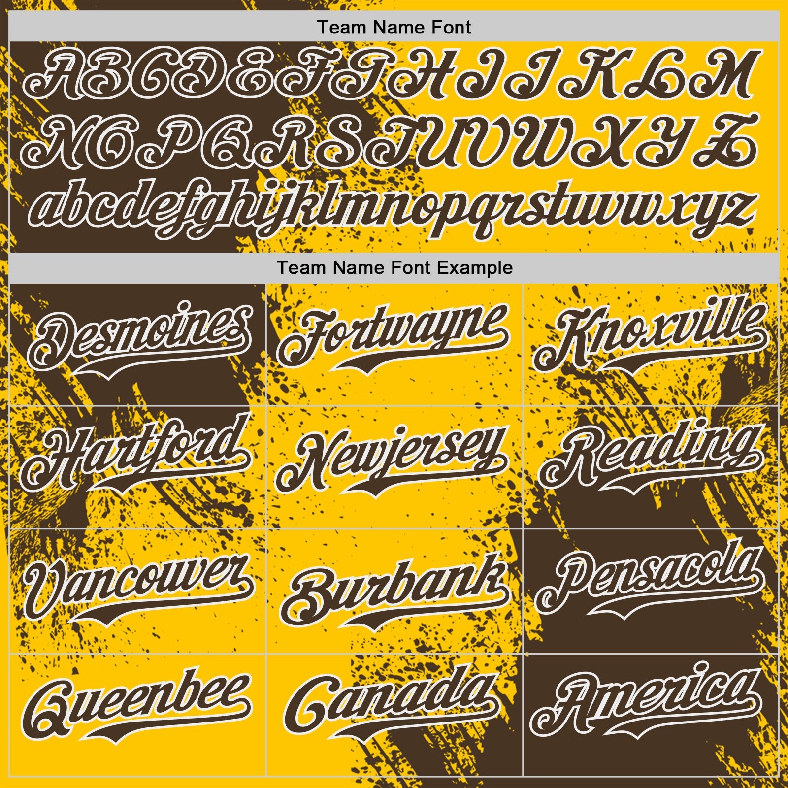 Custom Yellow Brown-White Abstract Brush Stroke Authentic Baseball Jersey view 4