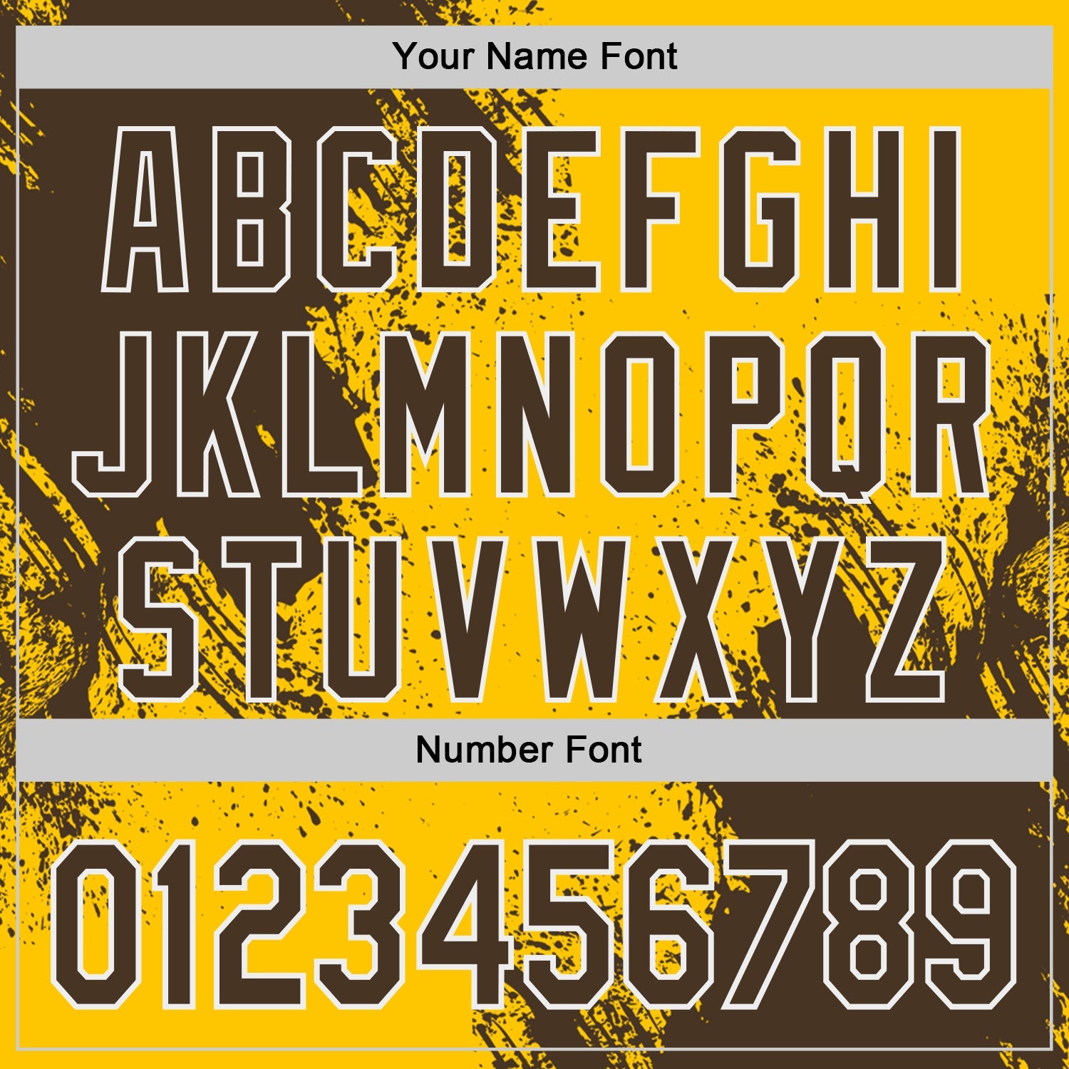 Custom Yellow Brown-White Abstract Brush Stroke Authentic Baseball Jersey view 5