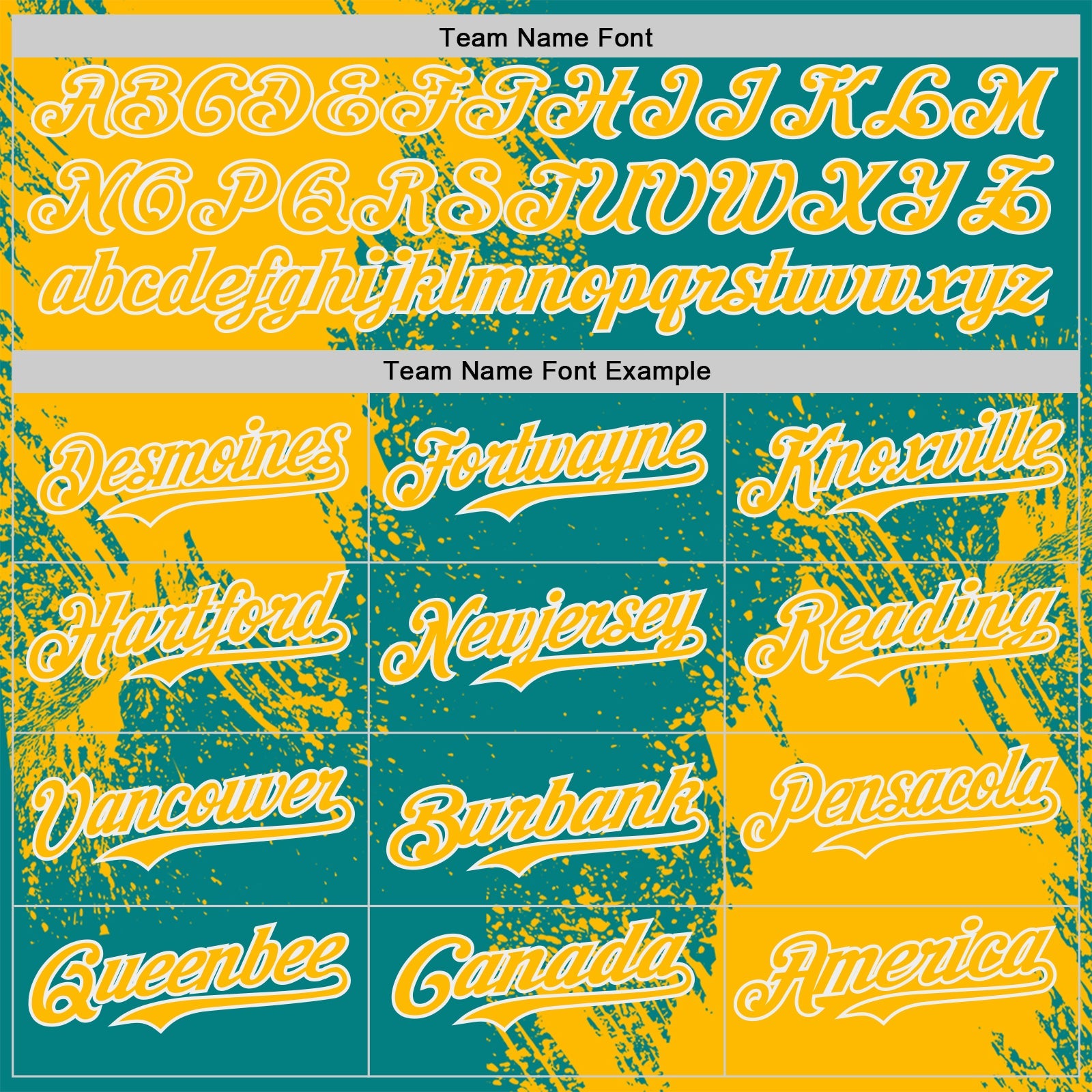 Custom Teal Gold-White Abstract Brush Stroke Authentic Baseball Jersey view 4