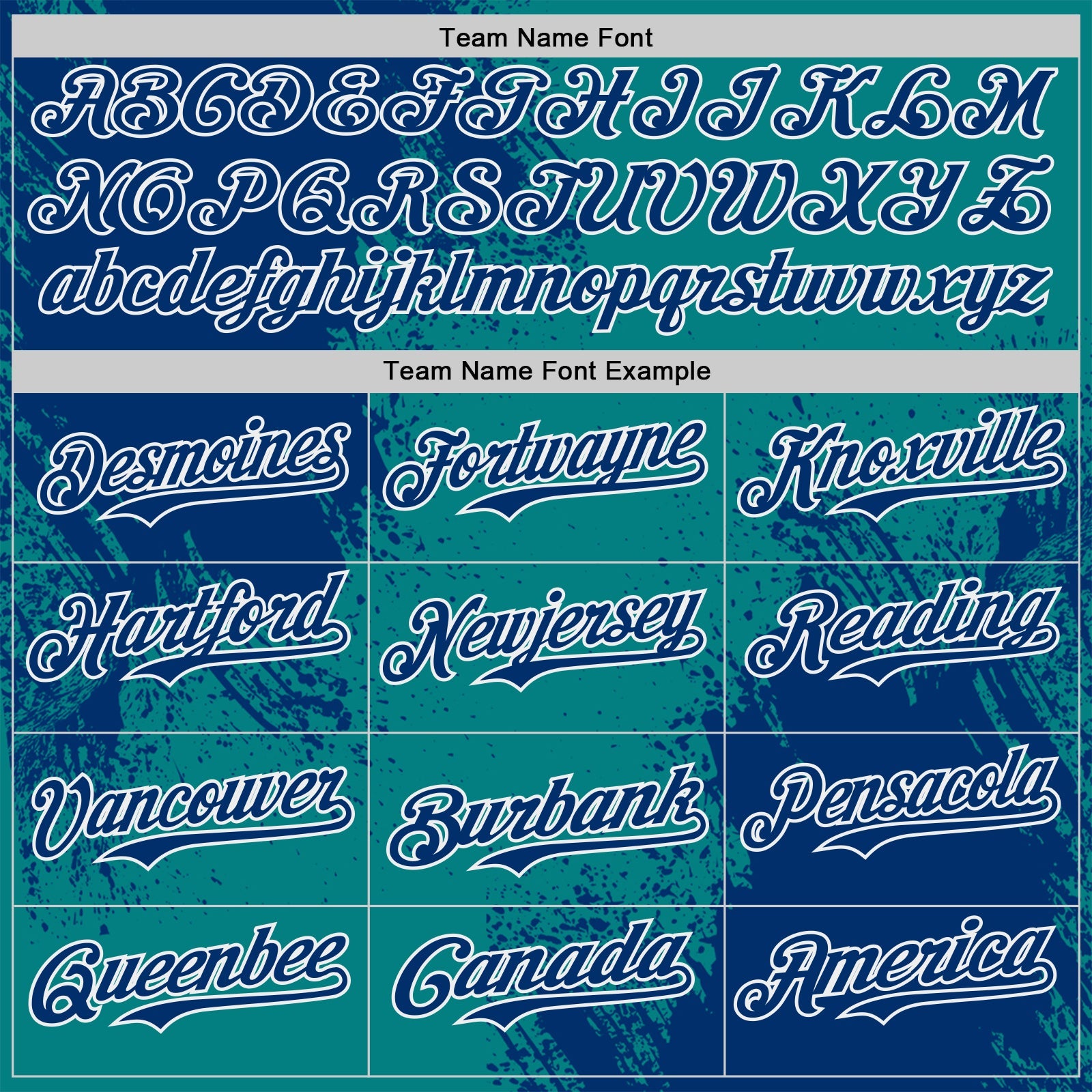 Custom Teal US Navy Blue-White Abstract Brush Stroke Authentic Baseball Jersey view 4