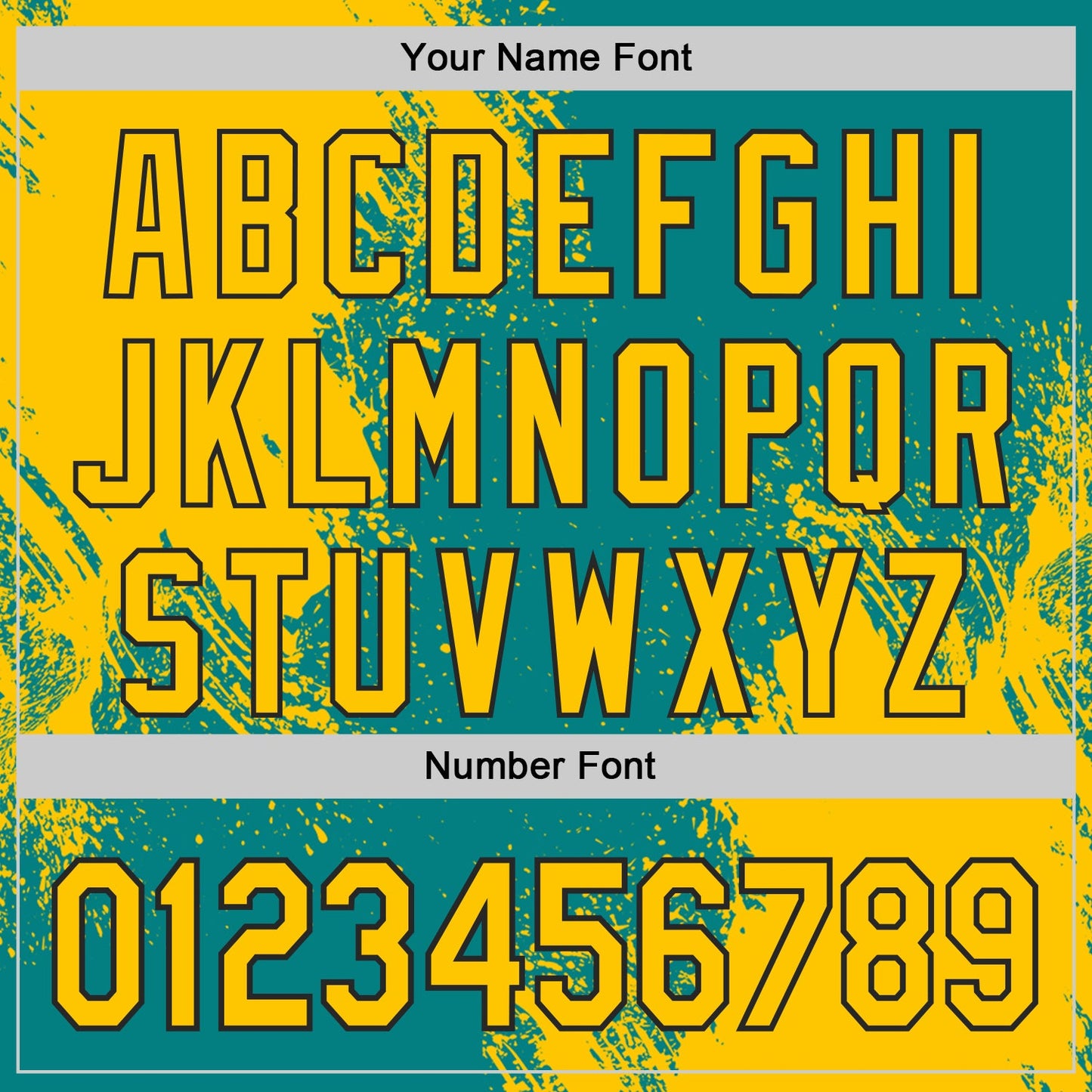 Custom Teal Yellow-Black Abstract Brush Stroke Authentic Baseball Jersey view 5
