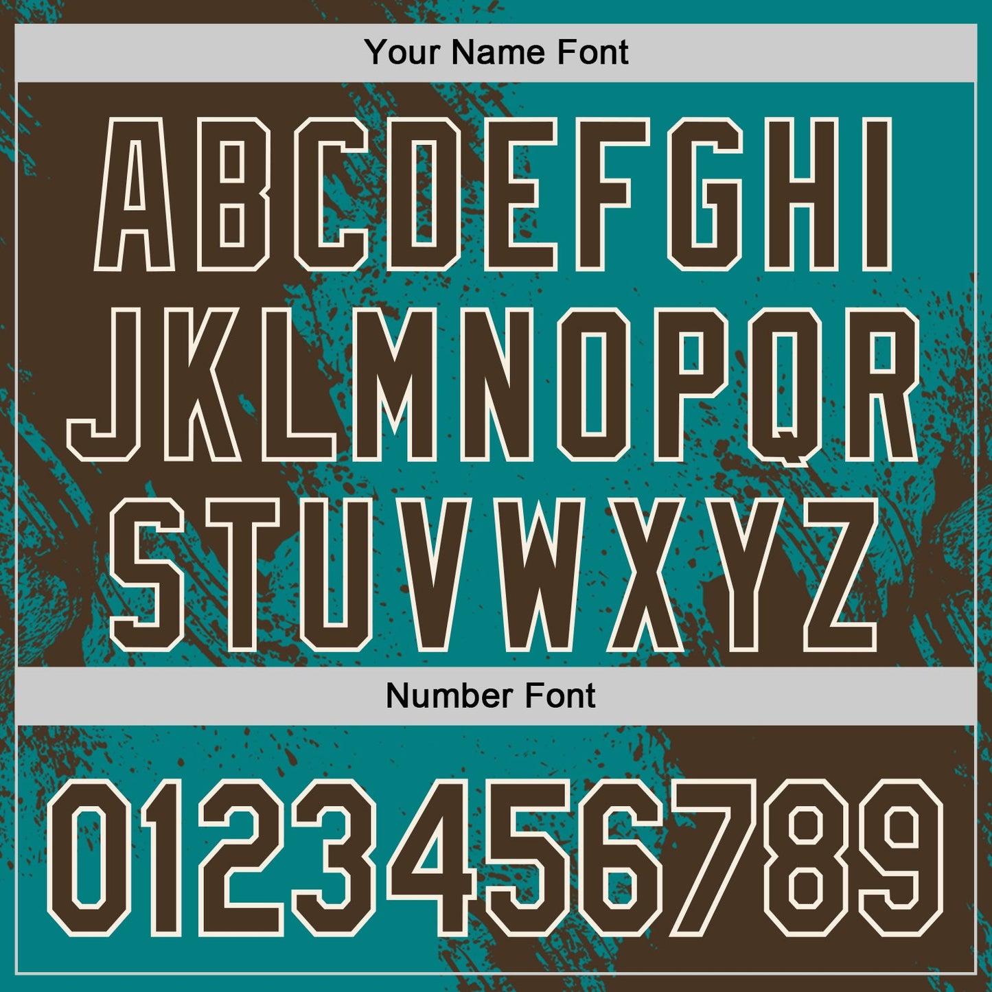 Custom Teal Brown-Cream Abstract Brush Stroke Authentic Baseball Jersey view 5
