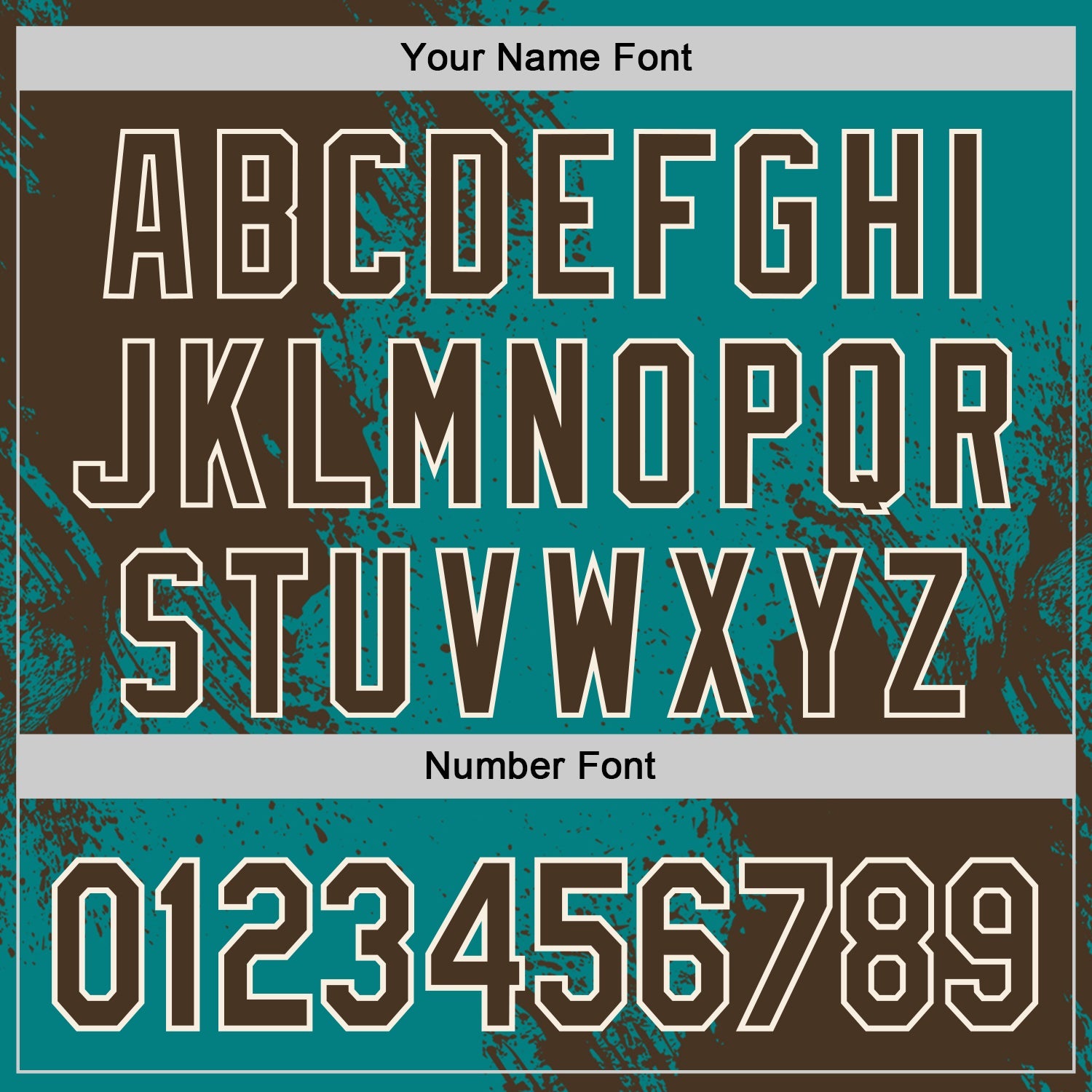 Custom Teal Brown-Cream Abstract Brush Stroke Authentic Baseball Jersey view 5