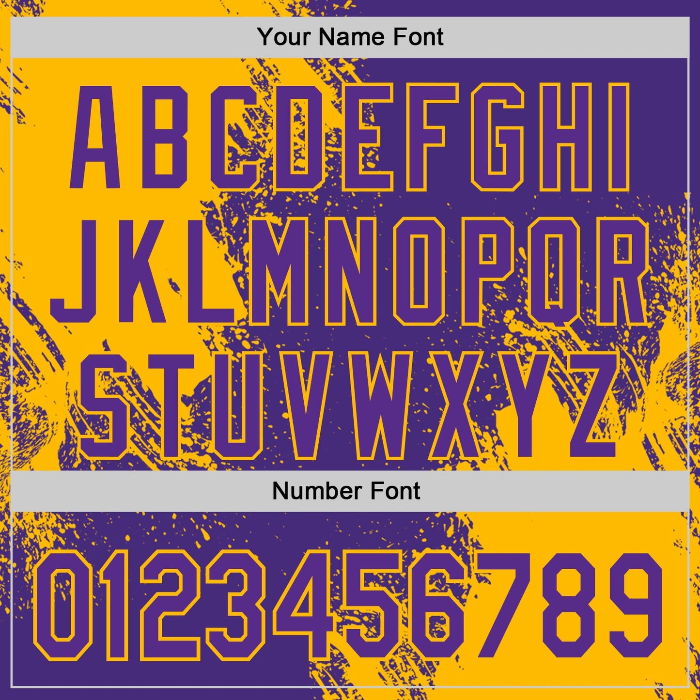 Custom Purple-Gold Abstract Brush Stroke Authentic Baseball Jersey view 5