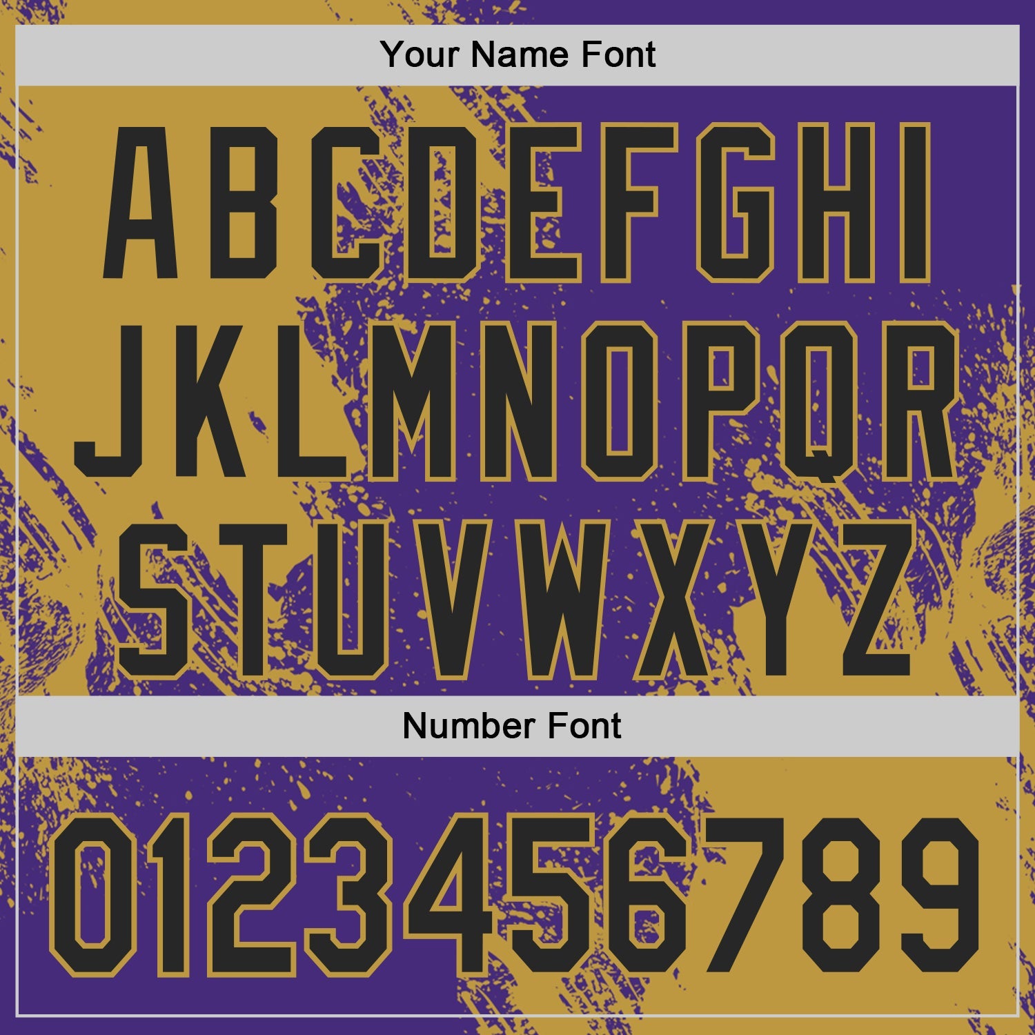 Custom Purple Black-Old Gold Abstract Brush Stroke Authentic Baseball Jersey view 5