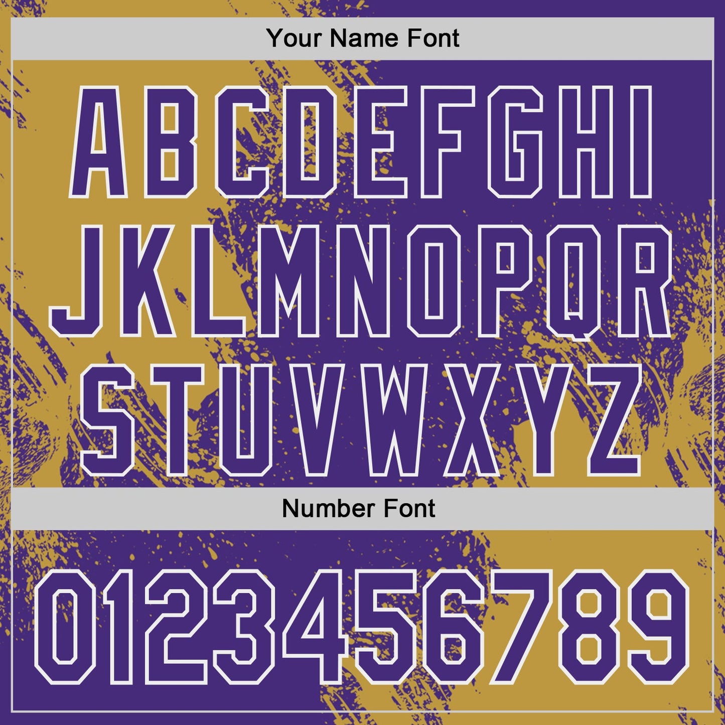 Custom Purple Old Gold-White Abstract Brush Stroke Authentic Baseball Jersey view 5
