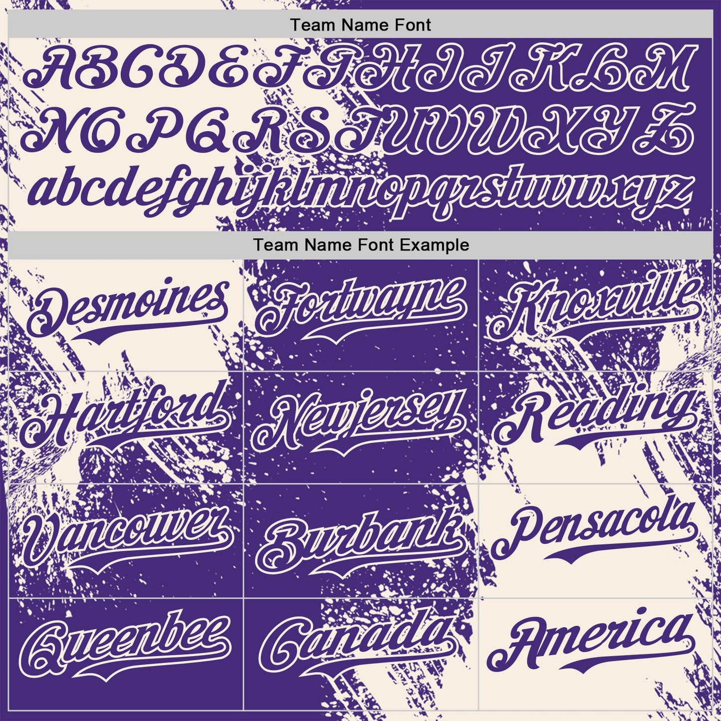 Custom Purple-Cream Abstract Brush Stroke Authentic Baseball Jersey view 4