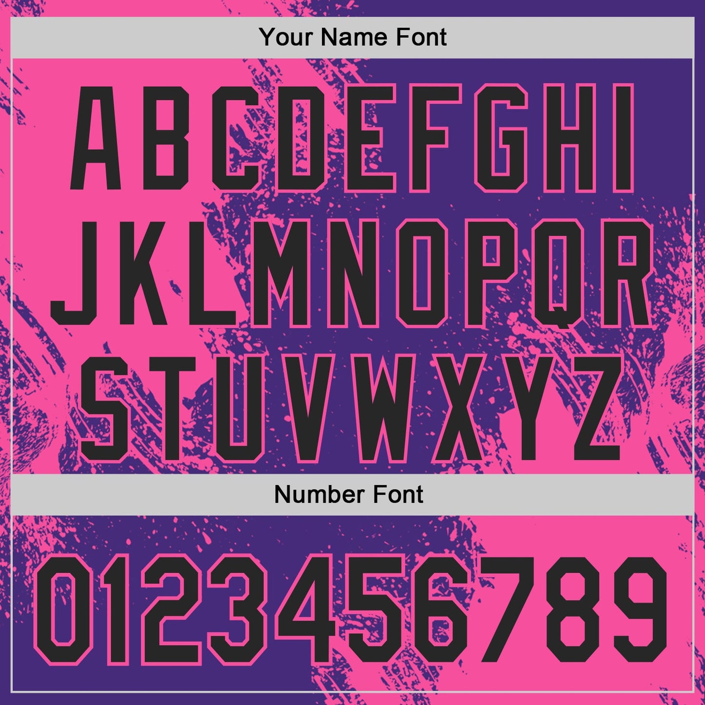Custom Purple Black-Pink Abstract Brush Stroke Authentic Baseball Jersey view 5