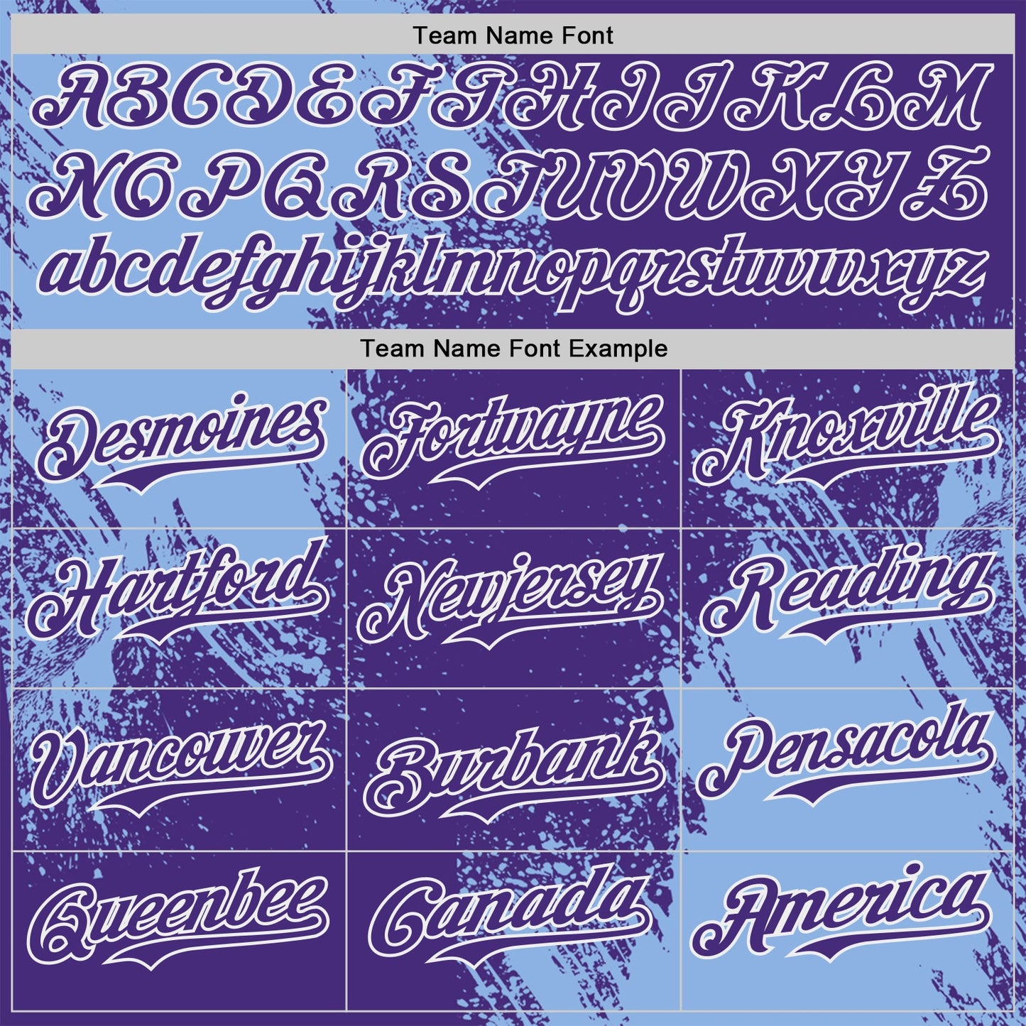 Custom Purple Light Blue-White Abstract Brush Stroke Authentic Baseball Jersey view 4