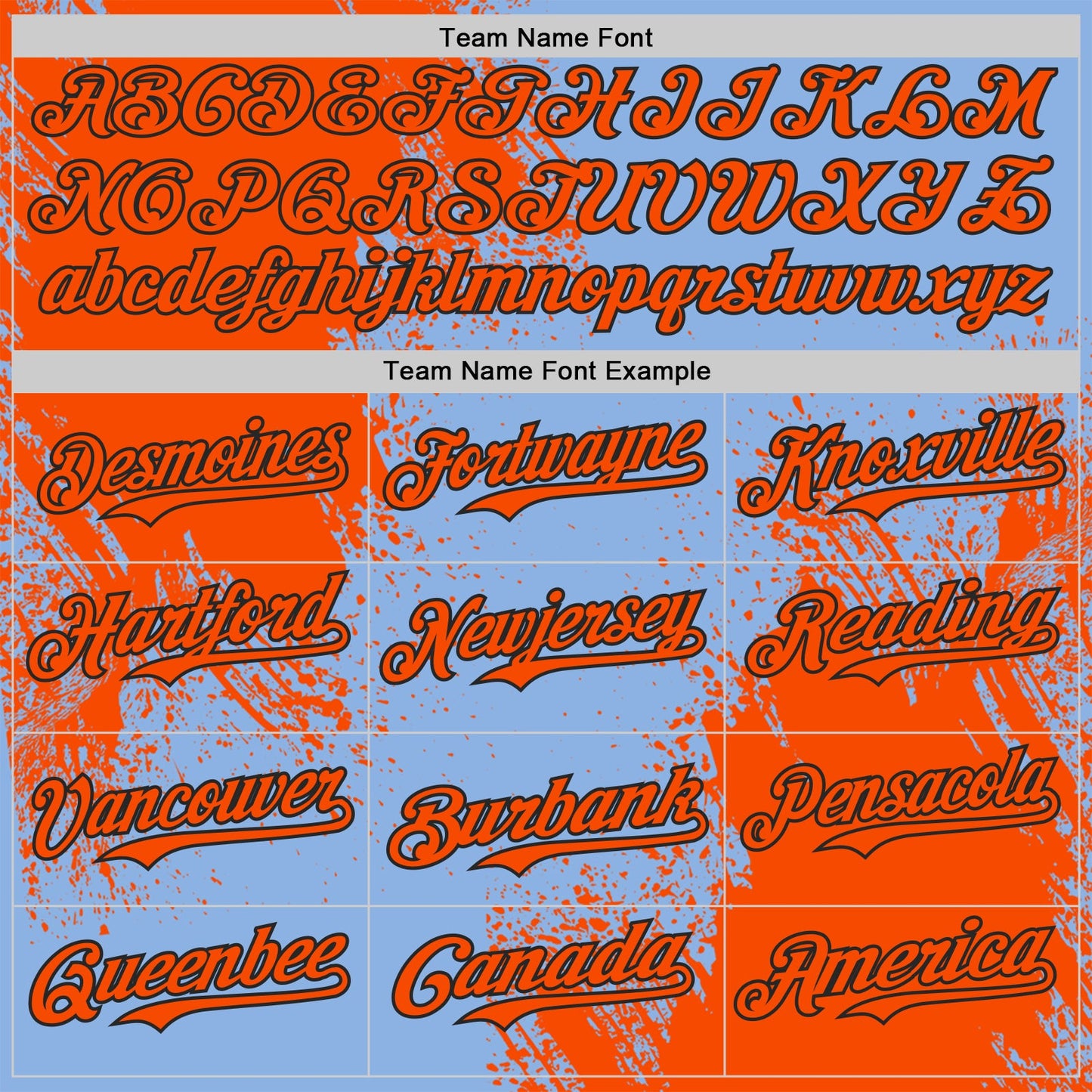 Custom Light Blue Orange-Black Abstract Brush Stroke Authentic Baseball Jersey view 4