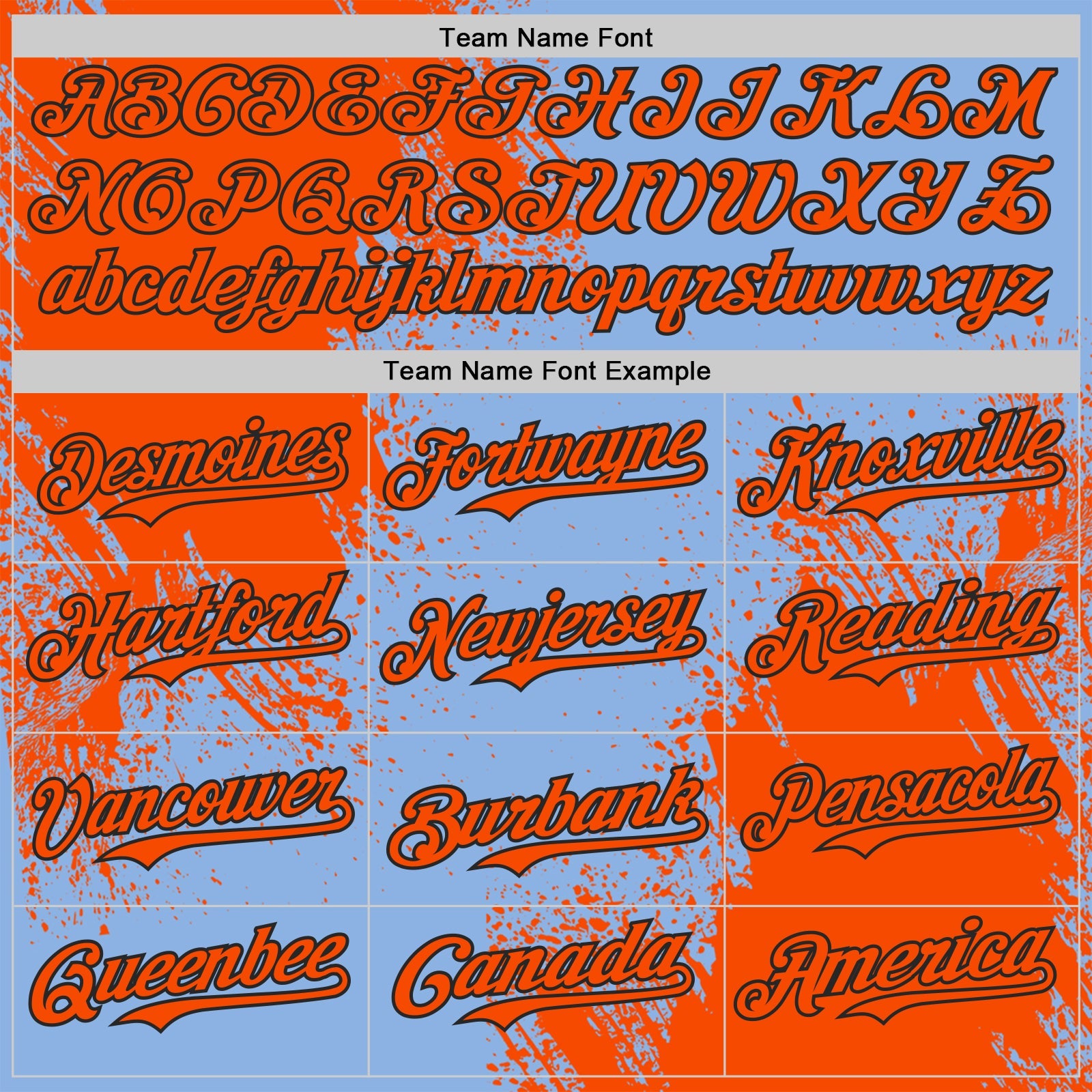 Custom Light Blue Orange-Black Abstract Brush Stroke Authentic Baseball Jersey view 4