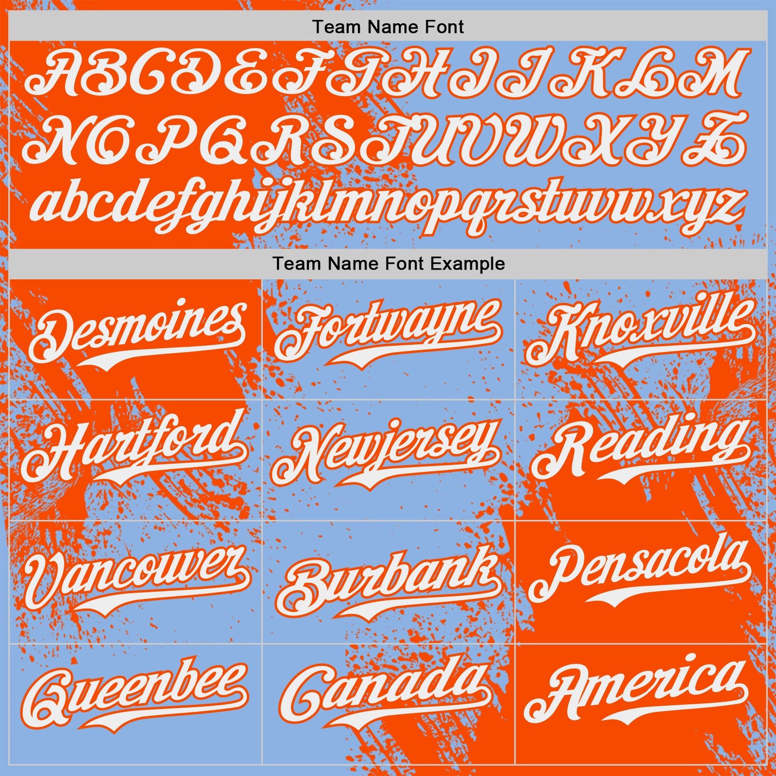 Custom Light Blue White-Orange Abstract Brush Stroke Authentic Baseball Jersey view 4