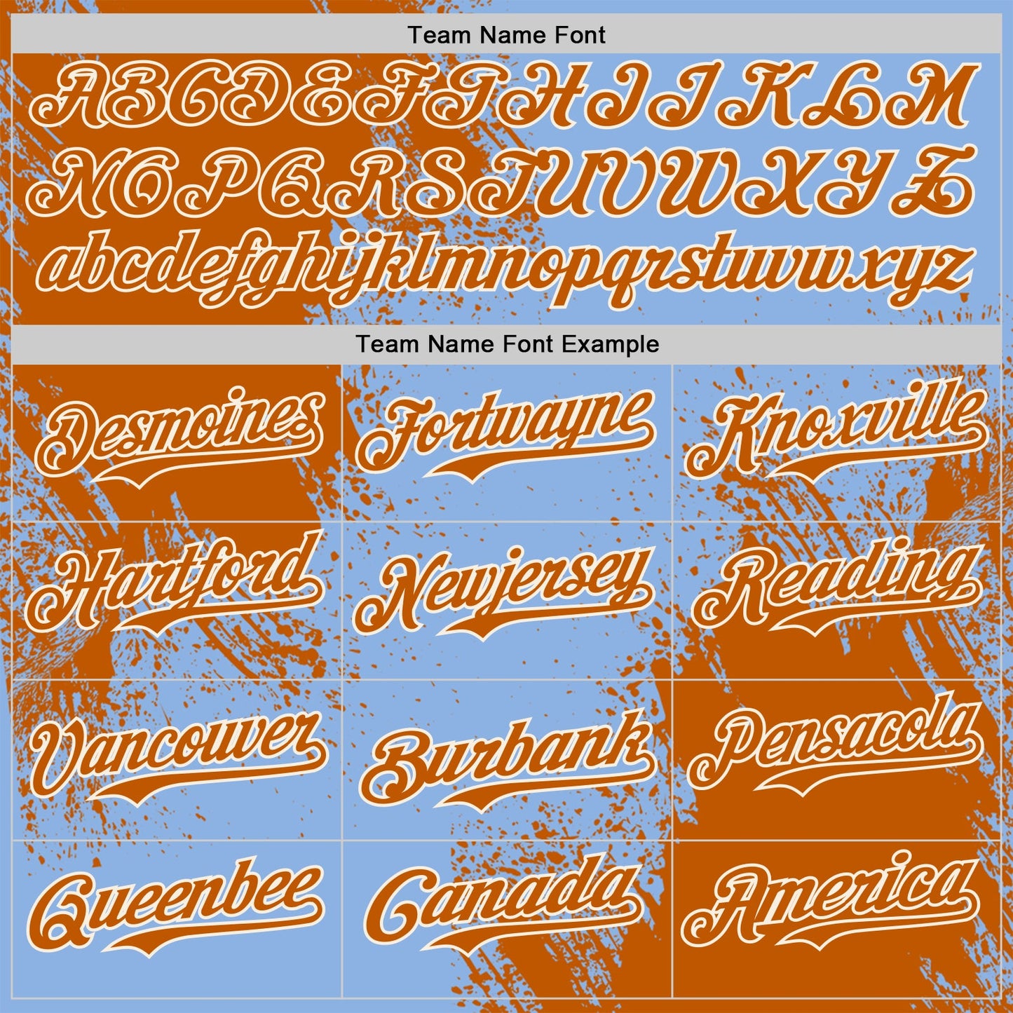 Custom Light Blue Texas Orange-Cream Abstract Brush Stroke Authentic Baseball Jersey view 4